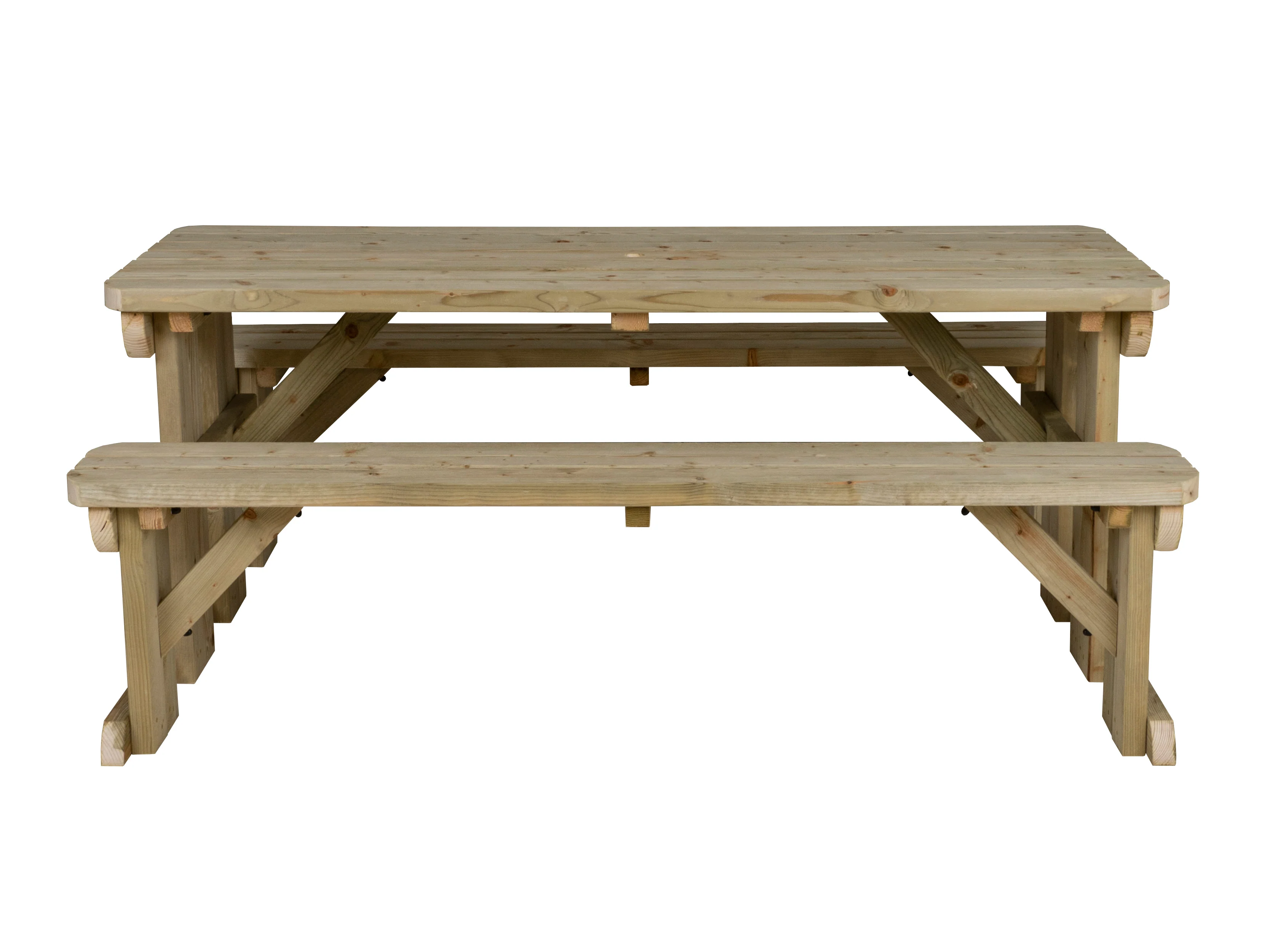 Aspen Rounded Picnic Table and Benches Set - Image 9