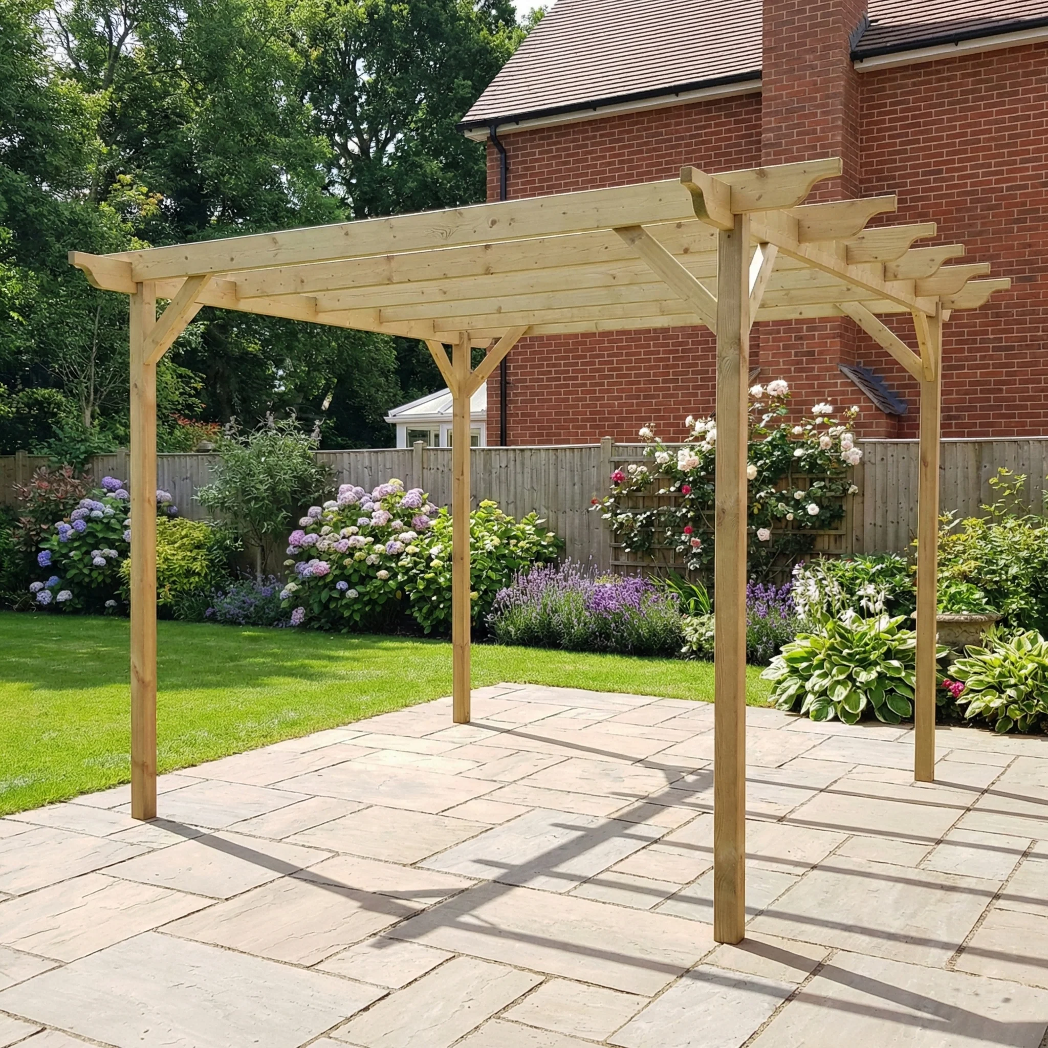 Sculpted Wooden Garden Pergola Kit - Image 4