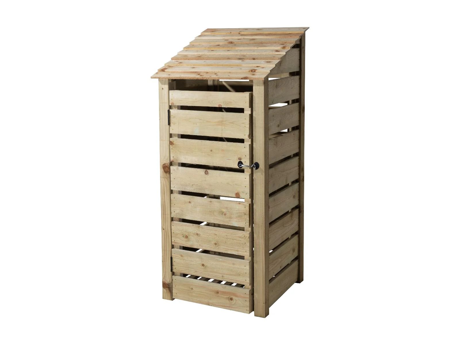Slatted Wooden Log Store With Door and Shelf W-79cm, H-126cm or 180cm, D-88cm - Image 3