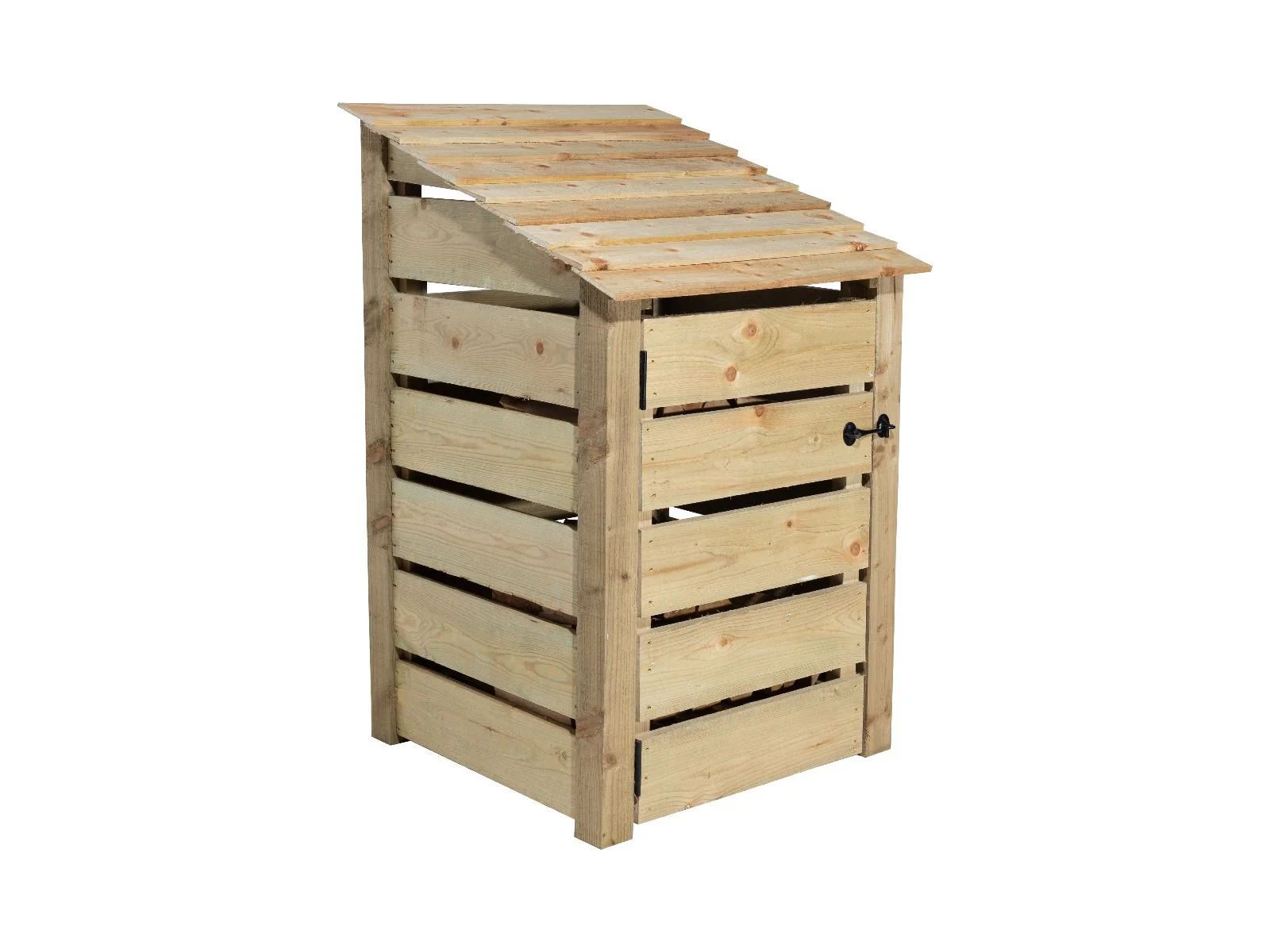 Slatted Wooden Log Store With Door and Shelf W-79cm, H-126cm or 180cm, D-88cm - Image 7