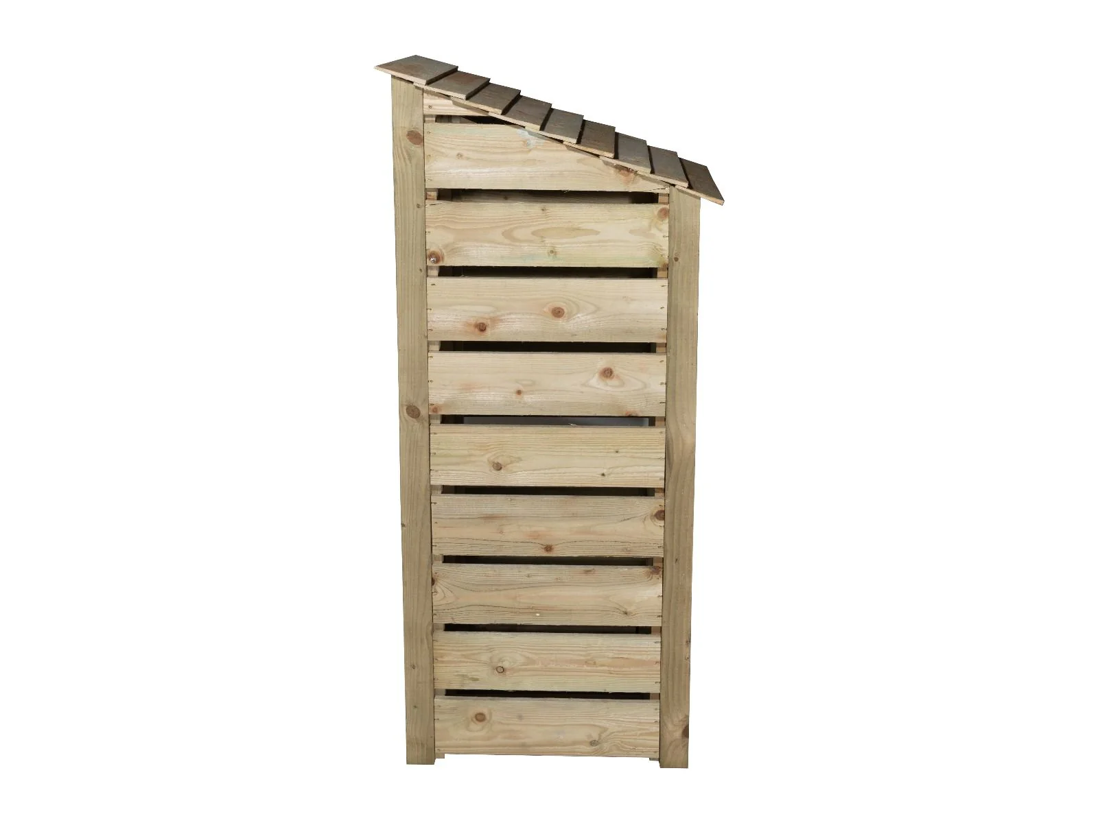 Slatted Wooden Log Store With Door W-79cm, H-126cm or 180cm, D-88cm - Image 4