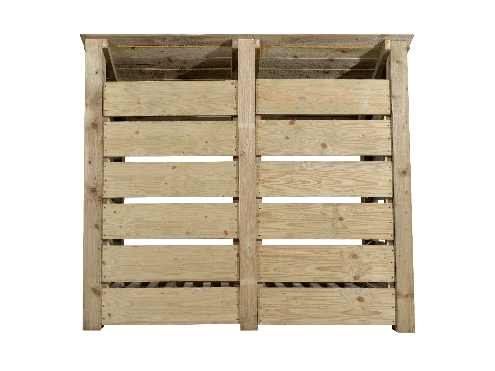 Slatted Wooden Log Store with Shelf W-146cm, H-126cm or 180cm, D-88cm - Image 6