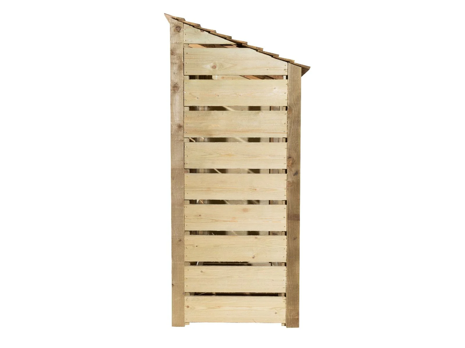 Slatted Wooden Log Store with Shelf W-187cm, H-126cm or 180cm, D-88cm - Image 3