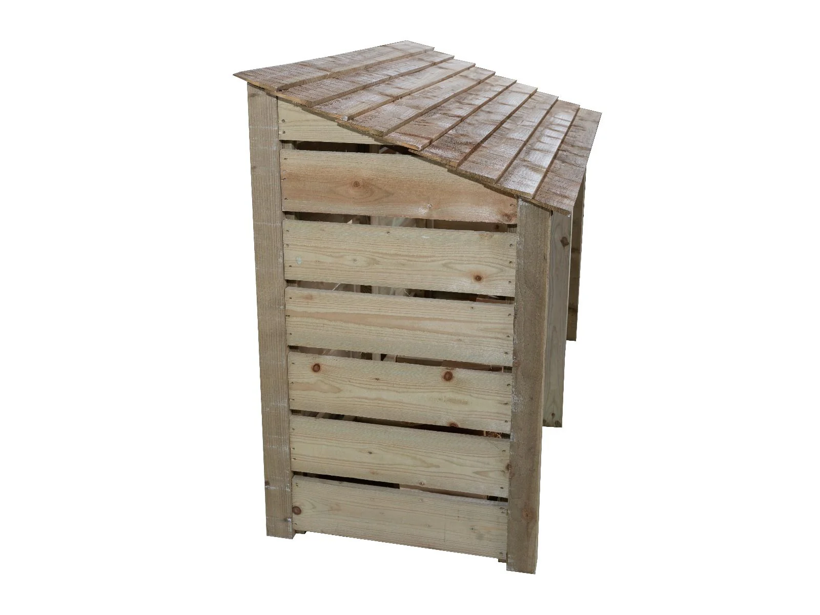 Slatted Wooden Log Store with Shelf W-187cm, H-126cm or 180cm, D-88cm - Image 7