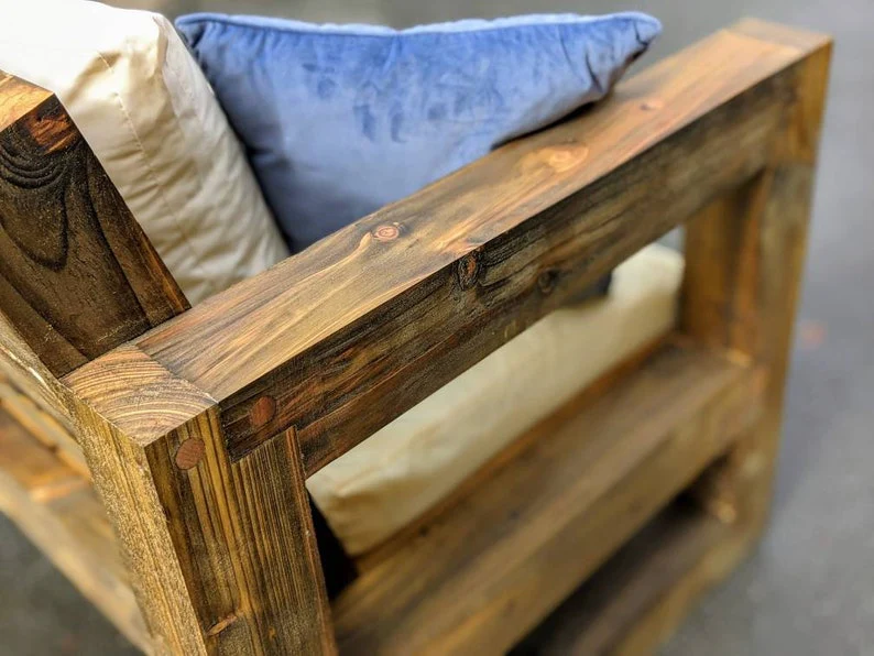 Solid Wood Garden Sofa 4 seat with leg rest - Image 8