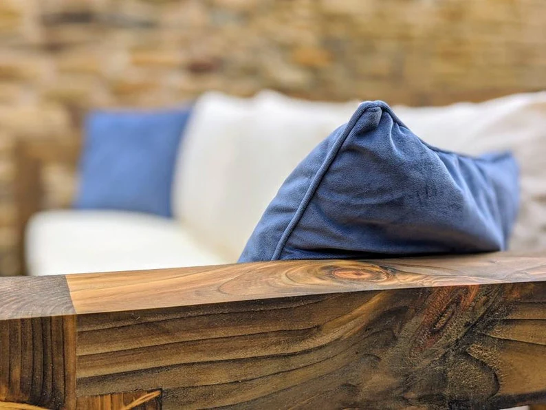 Solid Wood Garden Sofa 4 seat with leg rest - Image 9