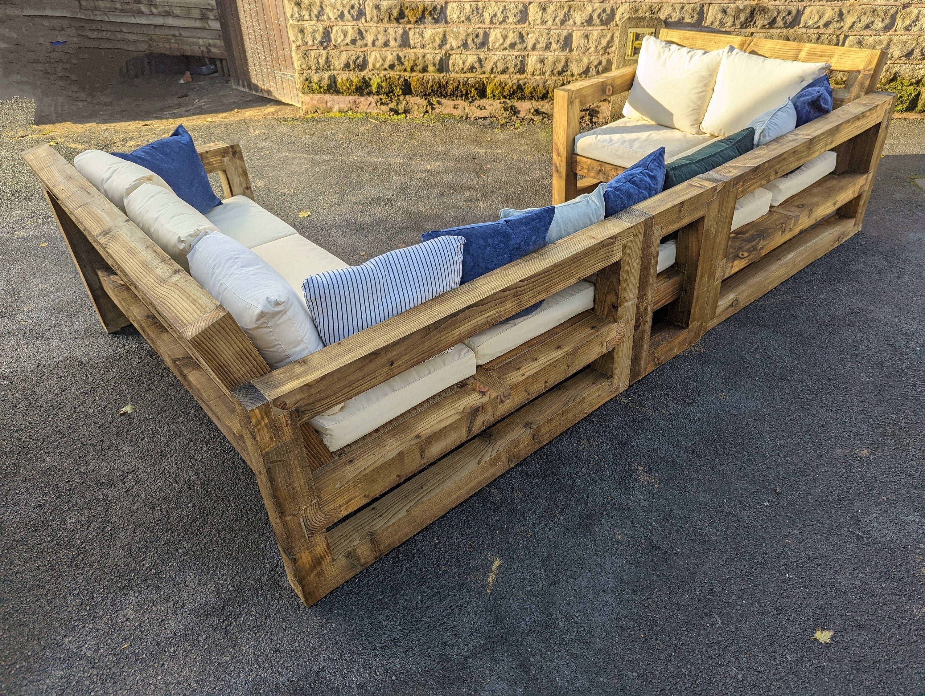 Solid Wood Garden Sofa Patio set Large - Image 4