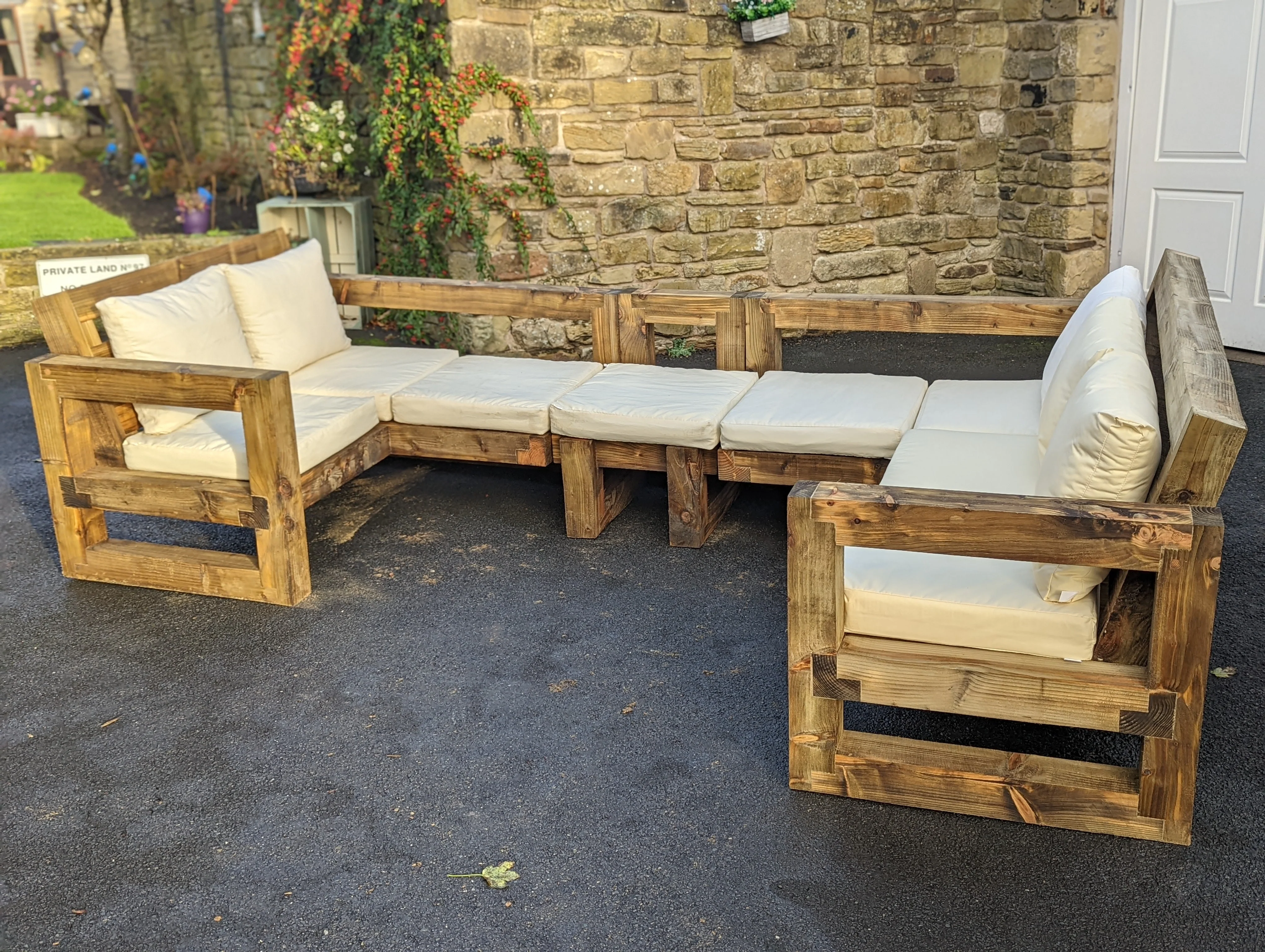 Solid Wood Garden Sofa Patio set Large - Image 7