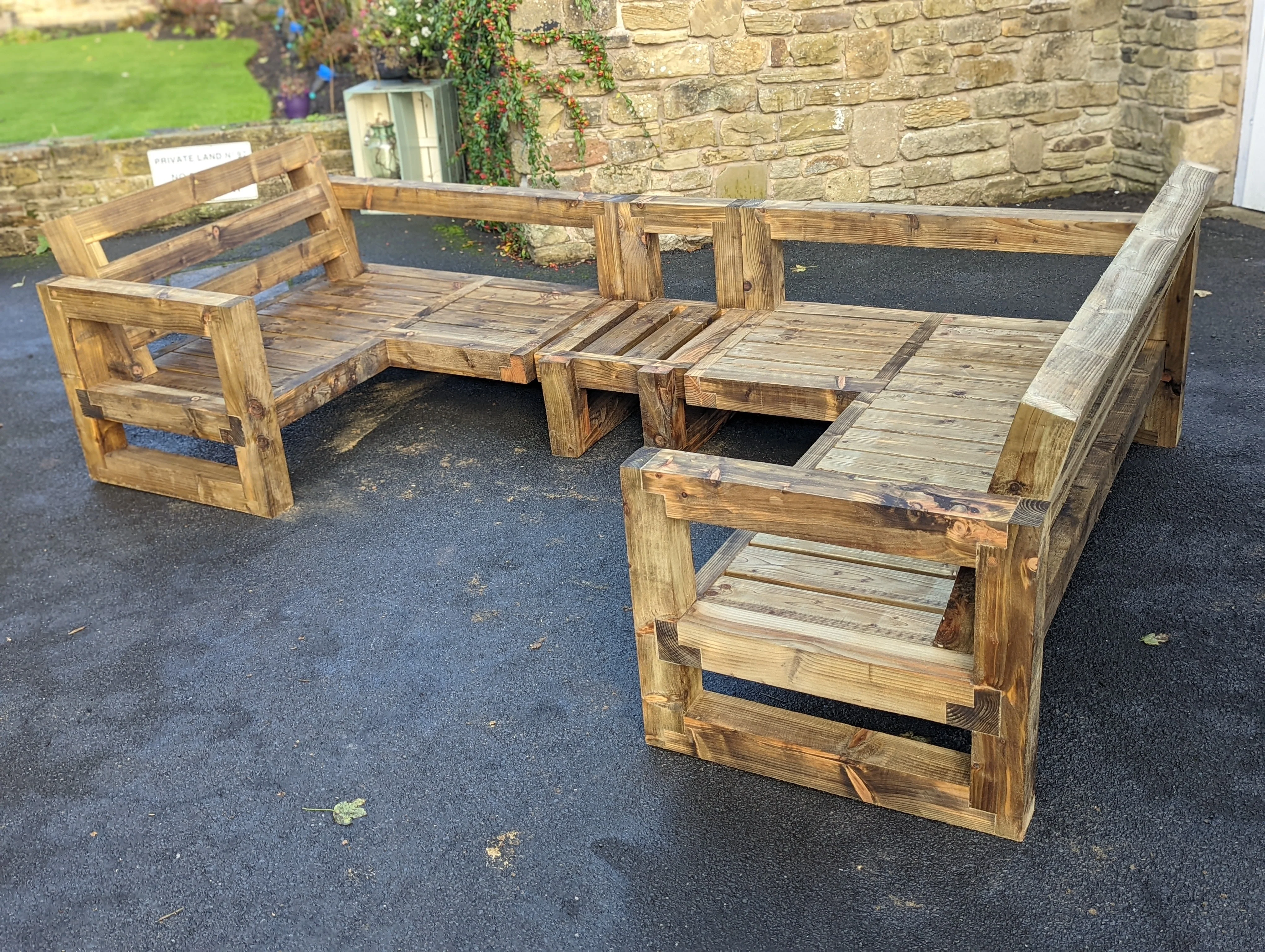 Solid Wood Garden Sofa Patio set Large - Image 8