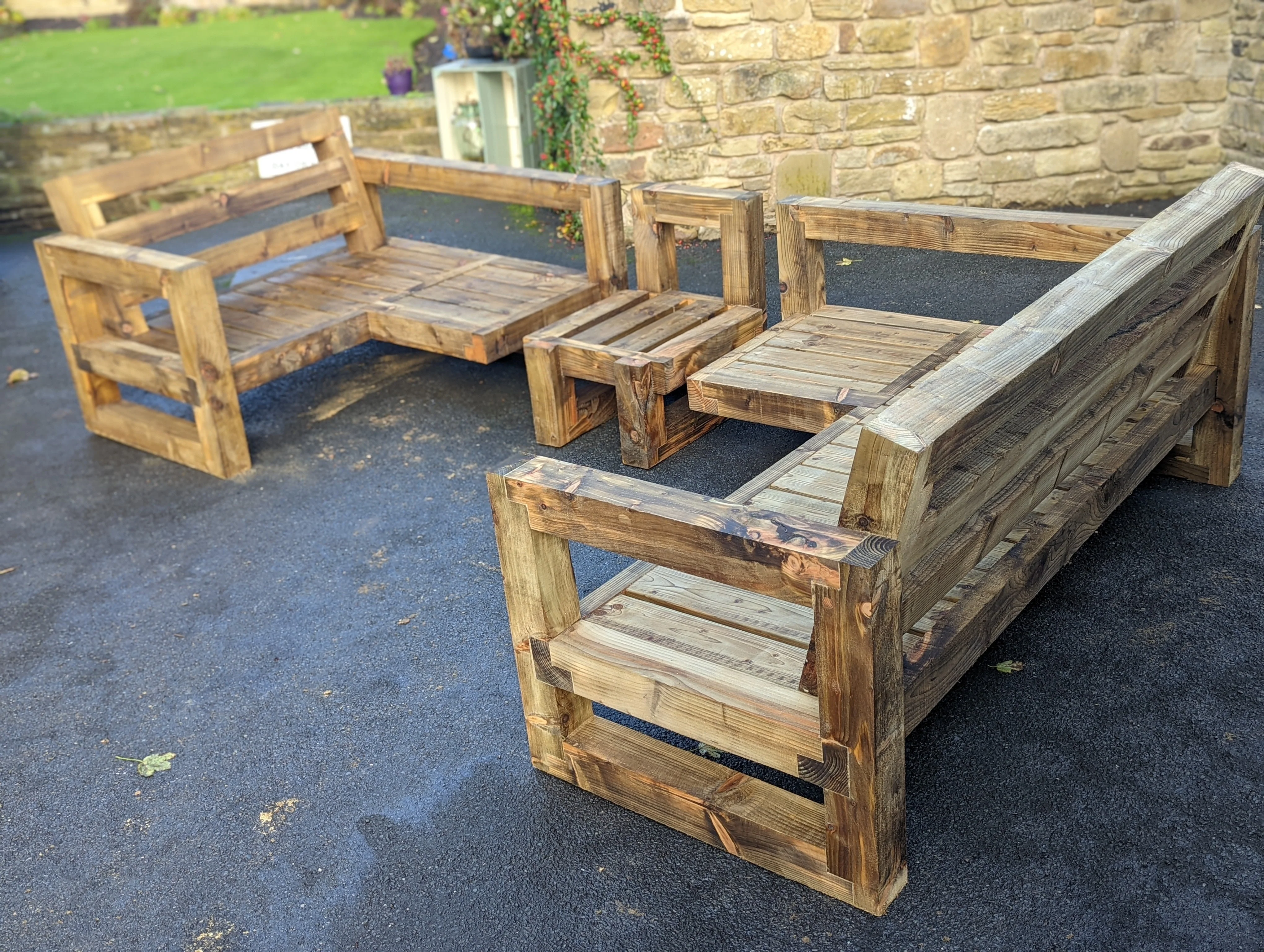 Solid Wood Garden Sofa Patio set Large - Image 9