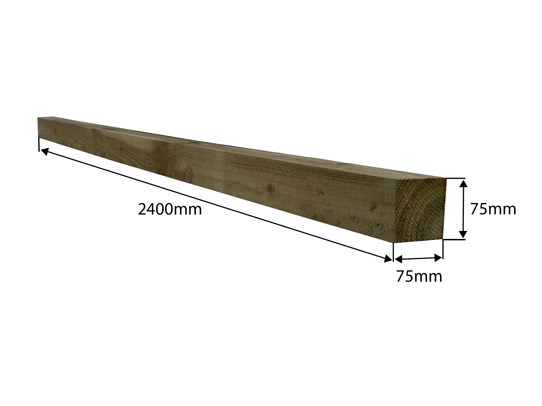 Treated 3x3 (75mm x 75mm) Fence Post - Image 4