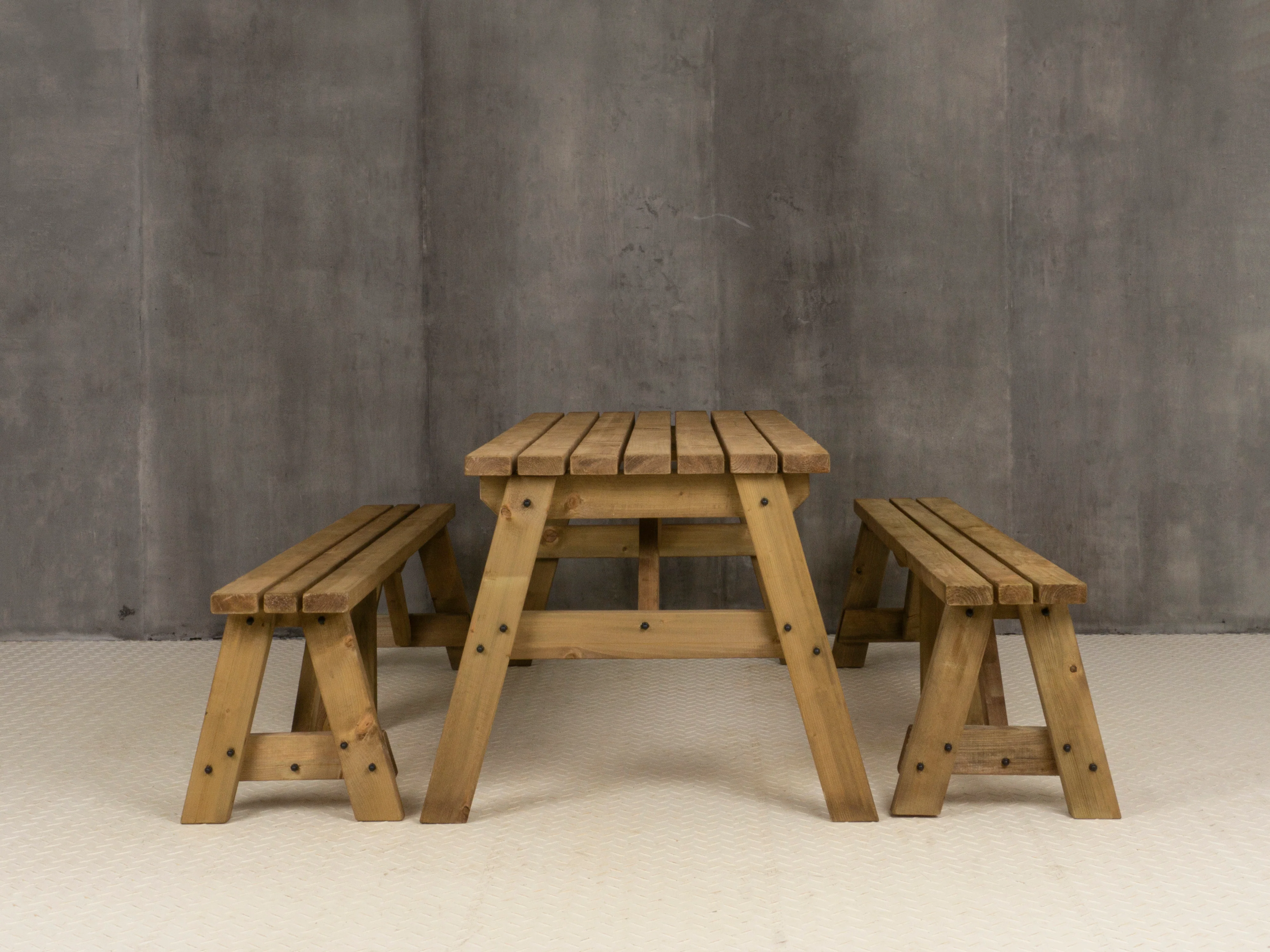 Victoria Picnic Table and Benches Set - Rustic Finish - Image 12