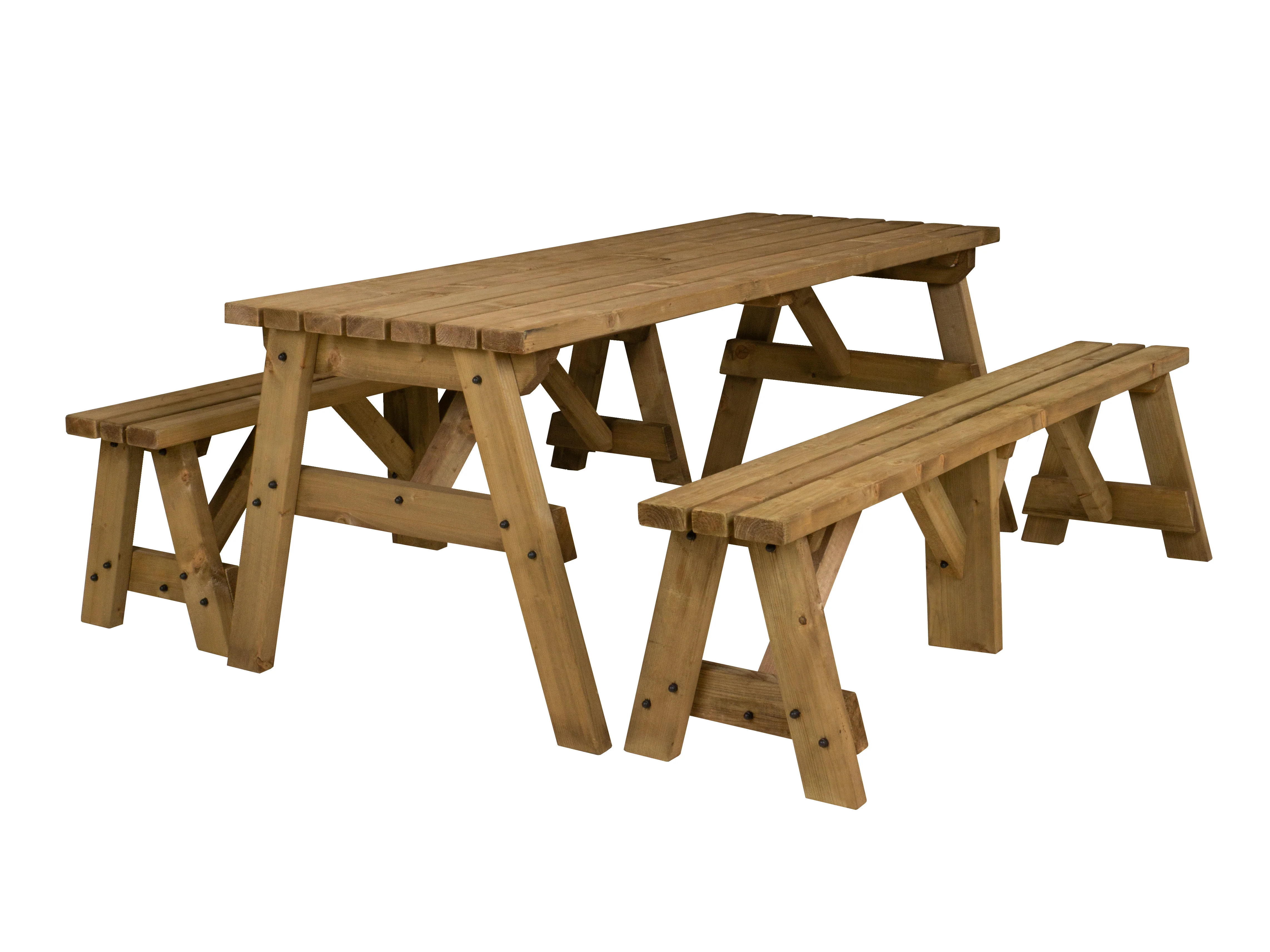 Victoria Picnic Table and Benches Set - Rustic Finish - Image 14