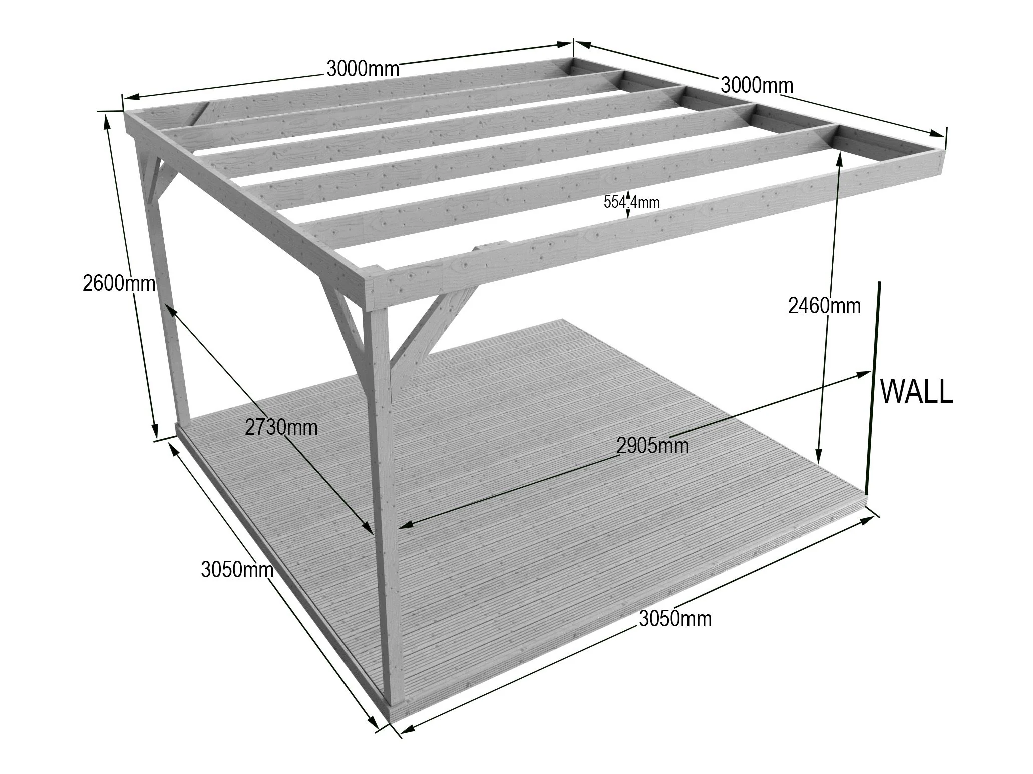 Wall-mounted Box Pergola and Decking Kit - Image 10