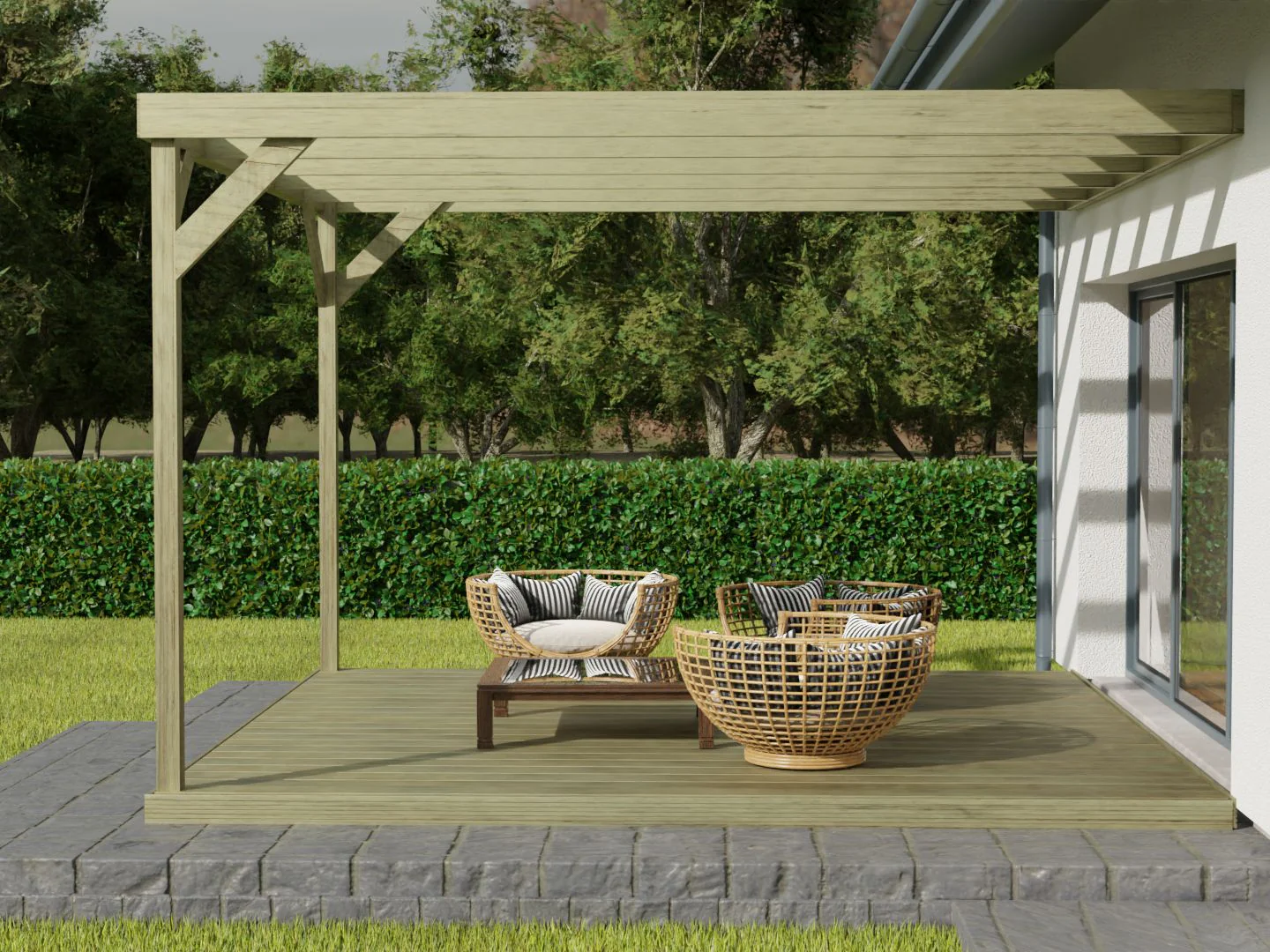 Wall-mounted Box Pergola and Decking Kit - Image 3