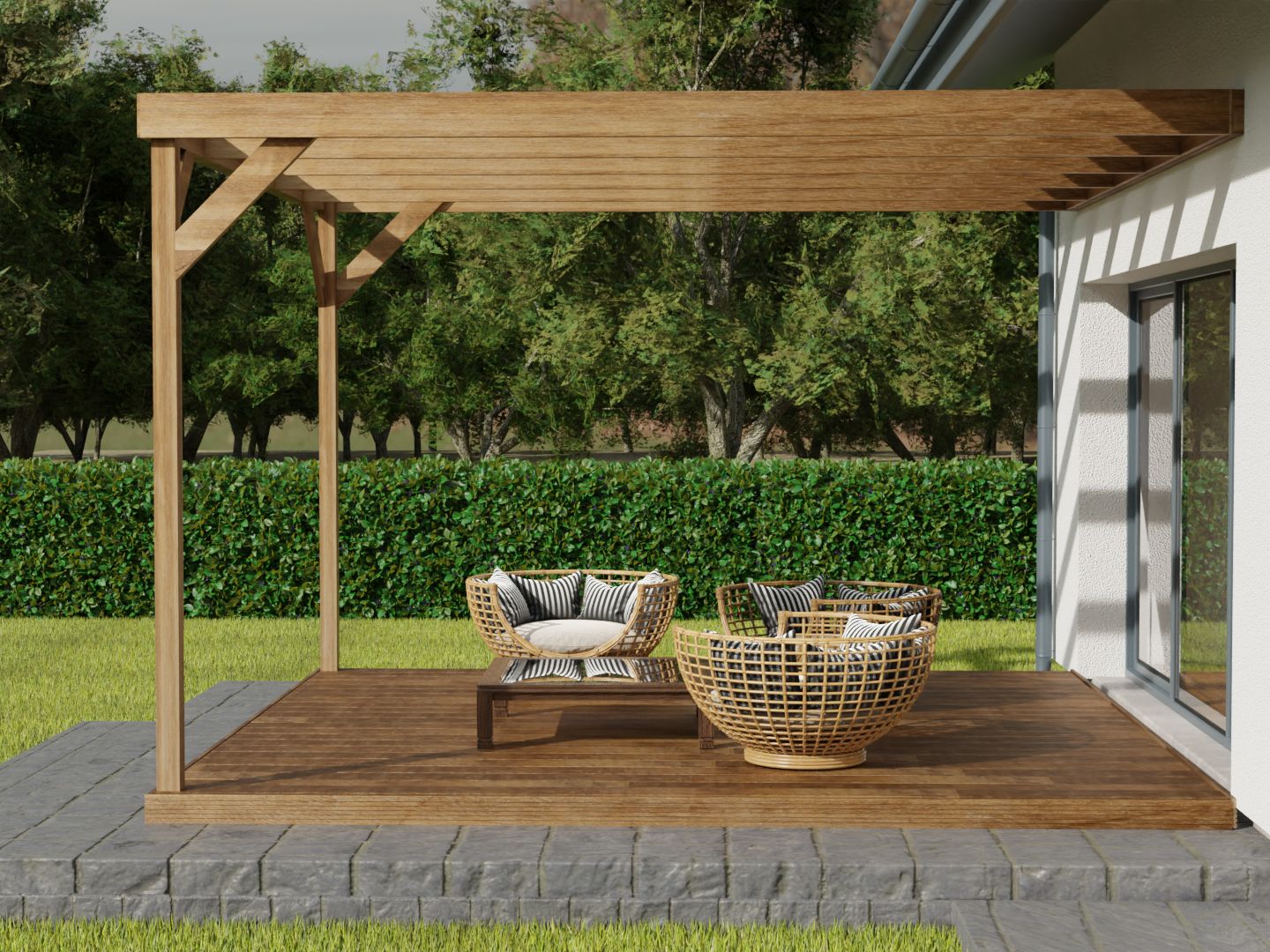Wall-mounted Box Pergola and Decking Kit - Image 7