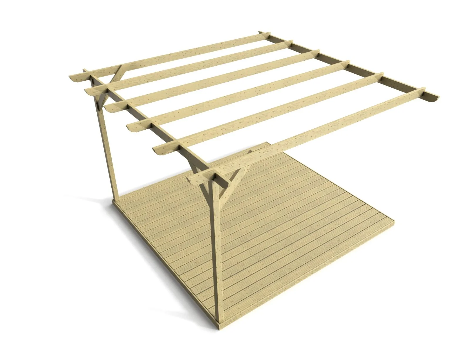 Wall Mounted Pergola and Decking Kit Corbel Design - Image 4