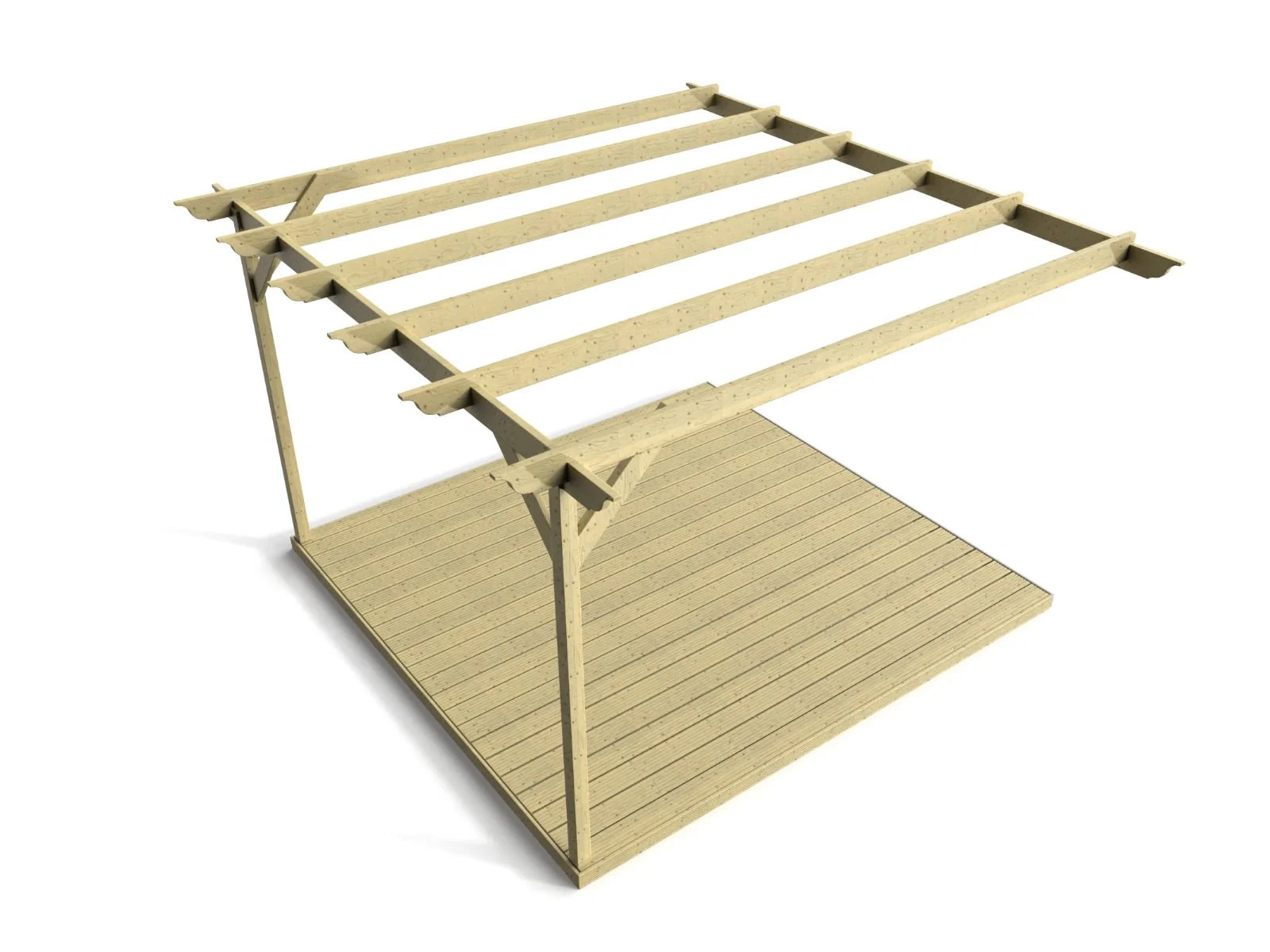 Wall Mounted Pergola and Decking Kit Longhorn Design - Image 4