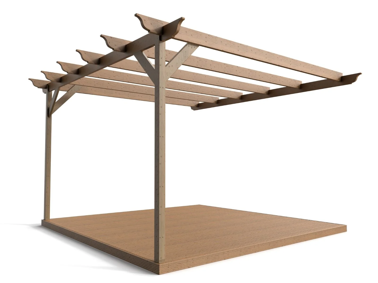 Wall Mounted Pergola and Decking Kit Longhorn Design - Image 5