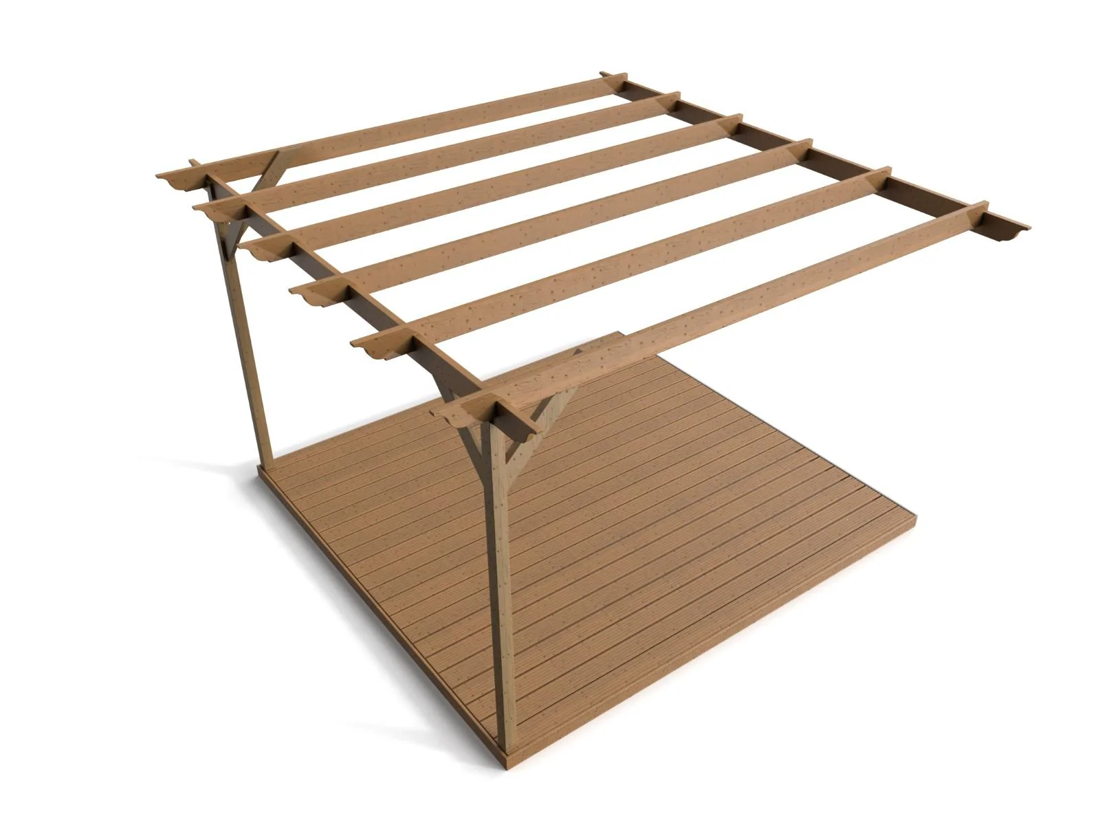 Wall Mounted Pergola and Decking Kit Longhorn Design - Image 6