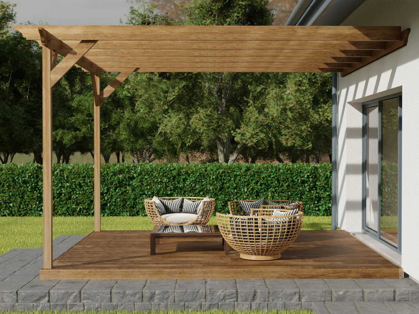Wall Mounted Pergola and Decking Kit Orchid Design - Image 8