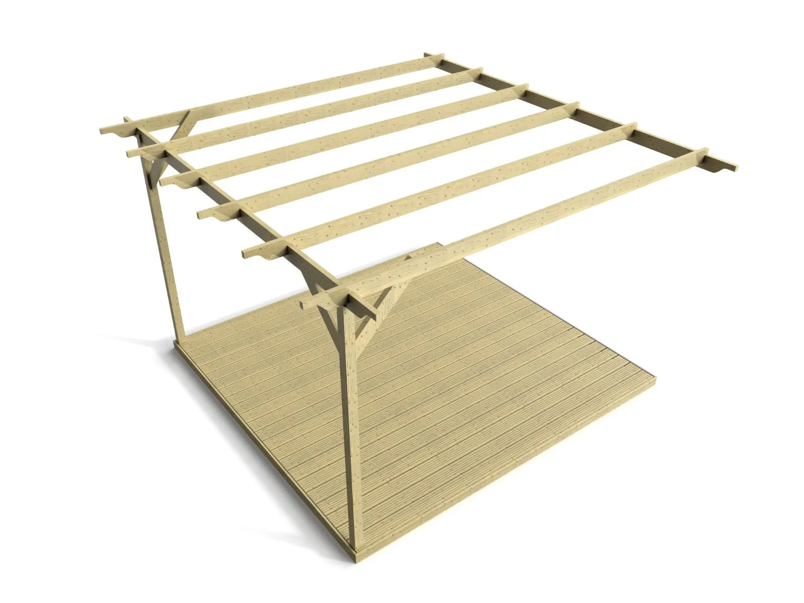 Wall Mounted Pergola and Decking Kit Sculpted Design - Image 3