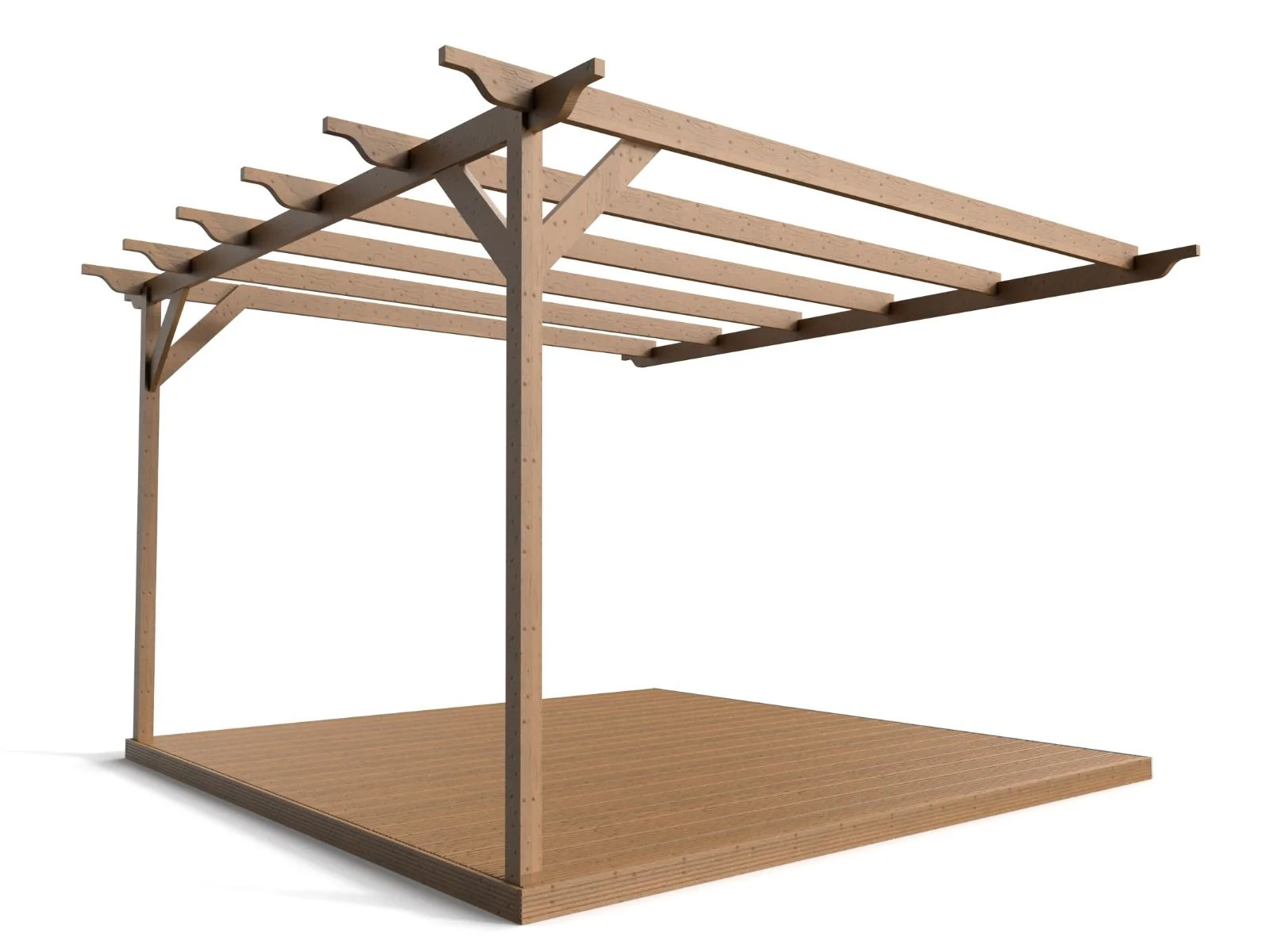 Wall Mounted Pergola and Decking Kit Sculpted Design - Image 5