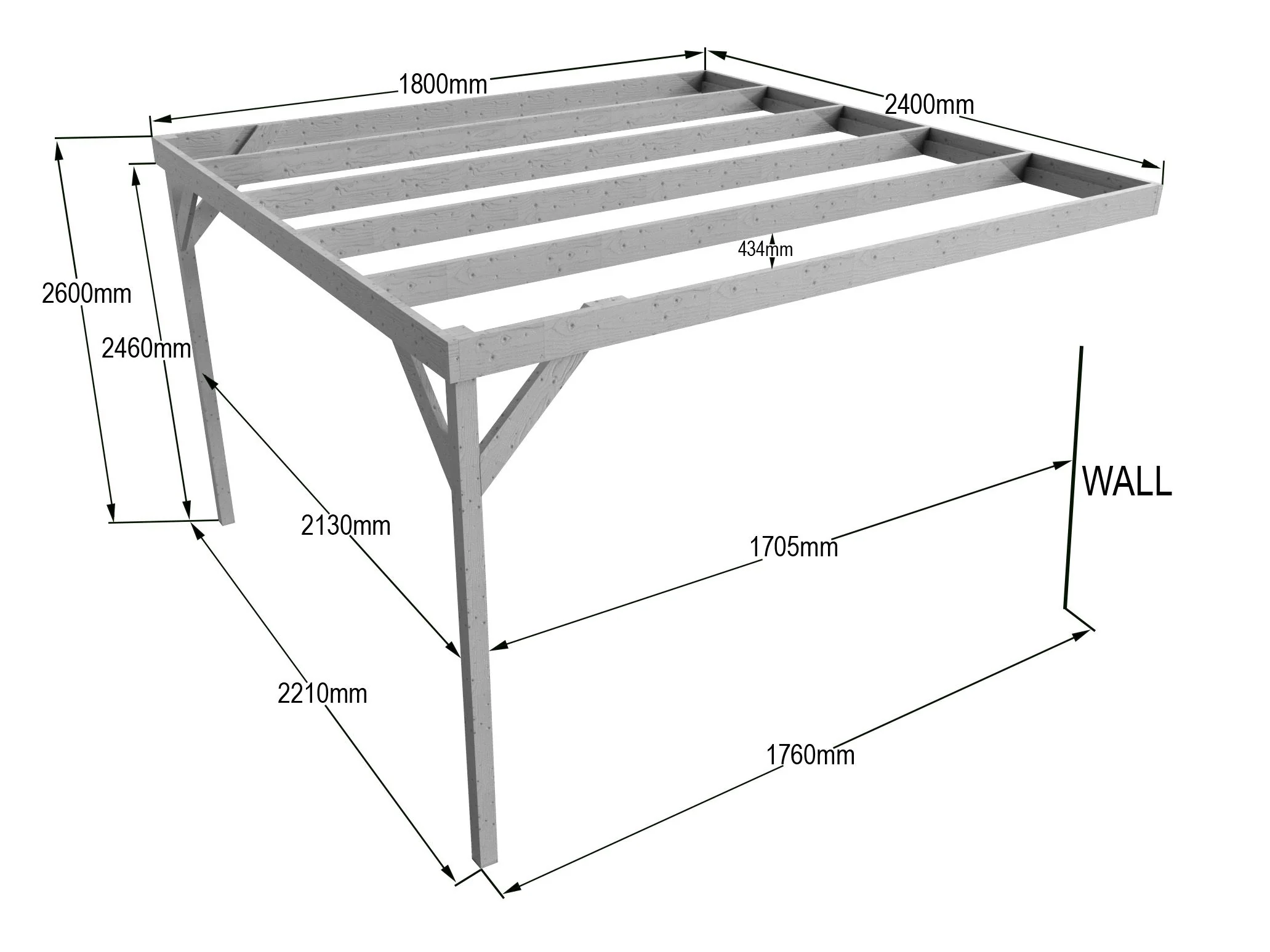 Wall-mounted Wooden Box Pergola Kit - Image 10