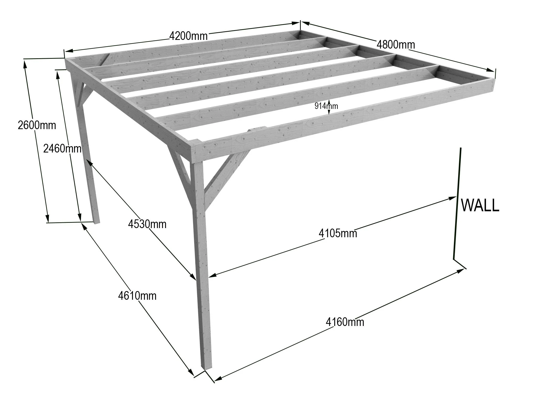 Wall-mounted Wooden Box Pergola Kit - Image 28