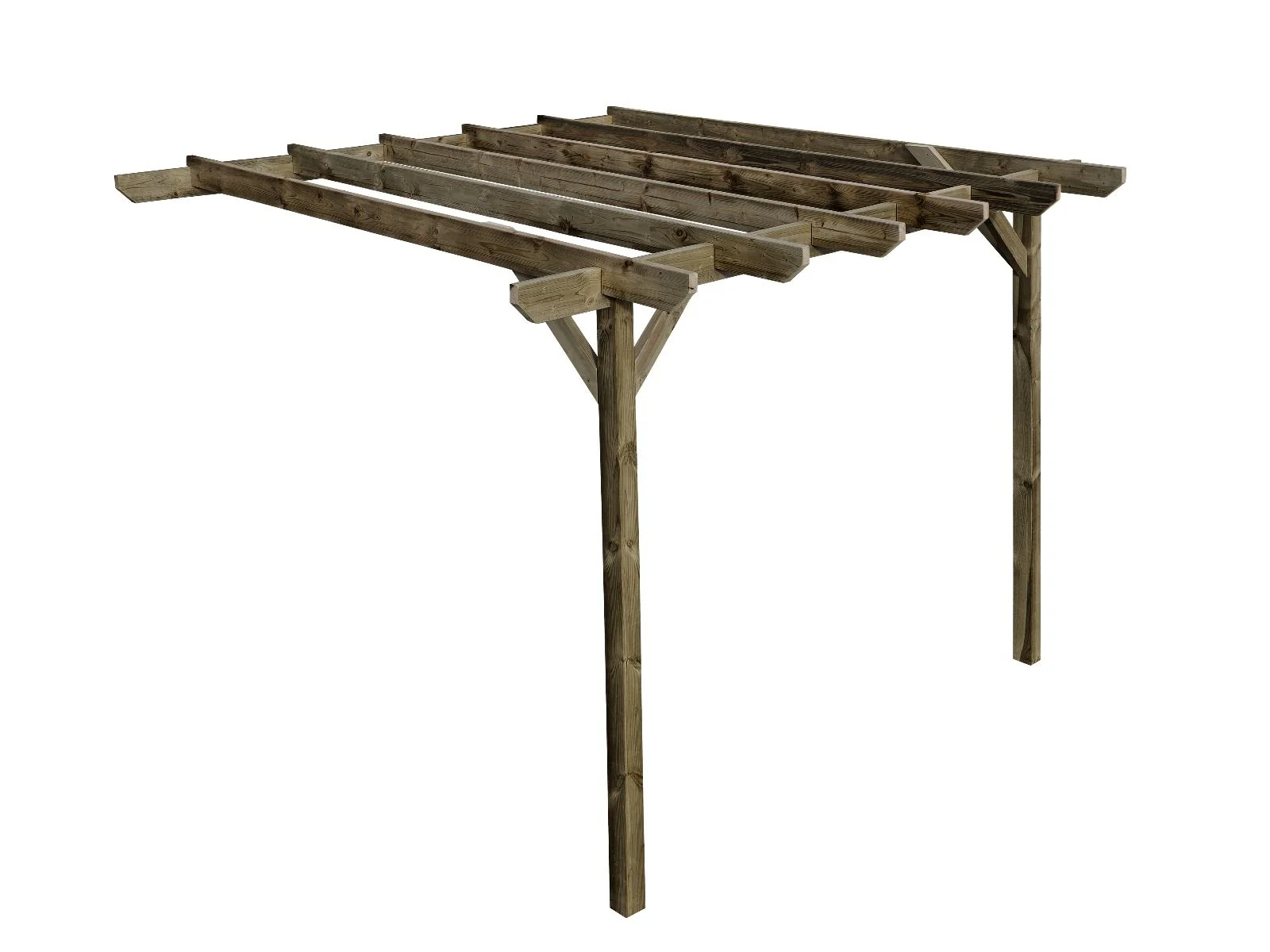 Wall Mounted Wooden Pergola Kit - Chamfered Design - Image 6