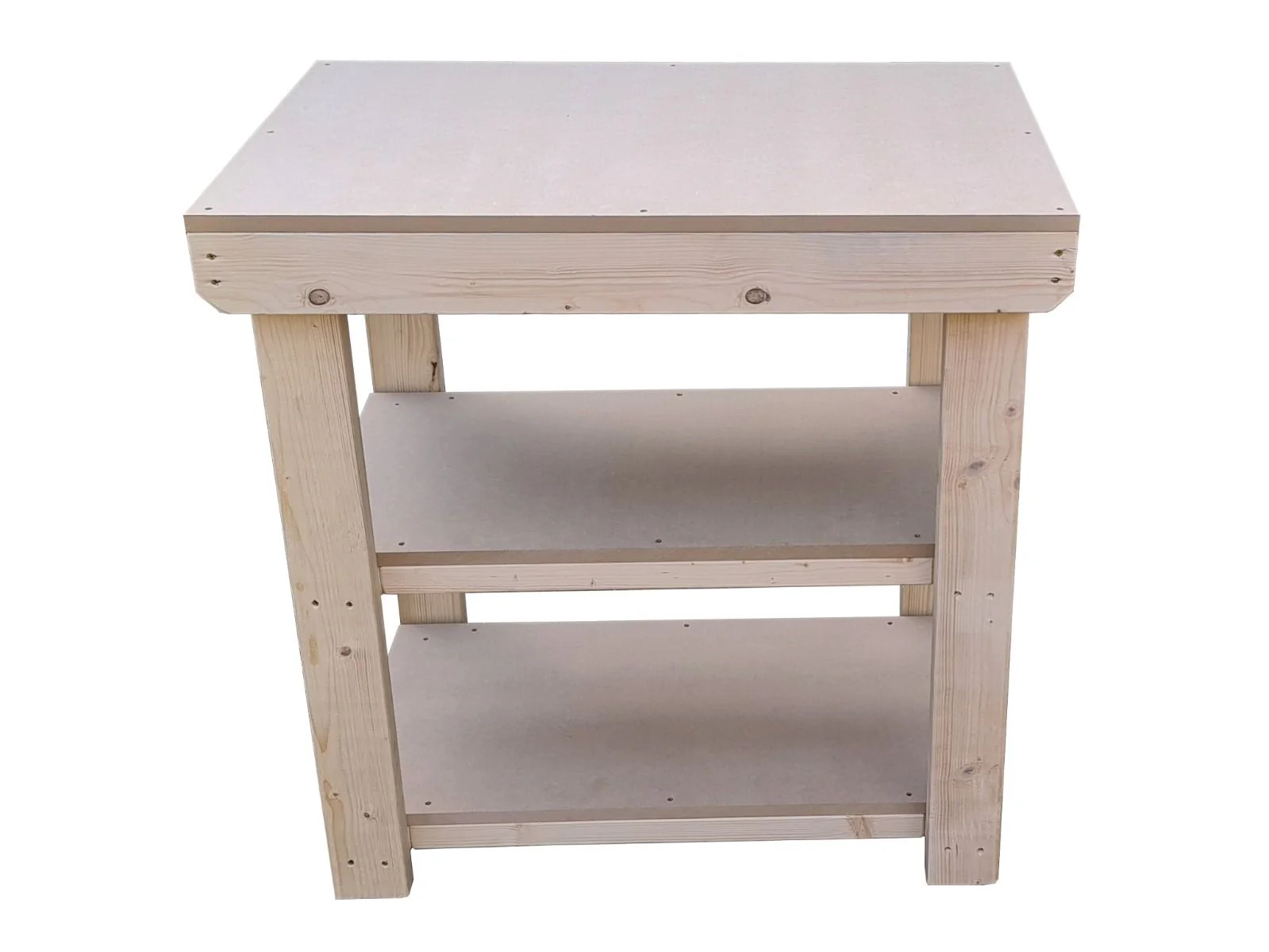 Wooden 18mm MDF Top Workbench with Double Shelf (Clearance range) - Image 2