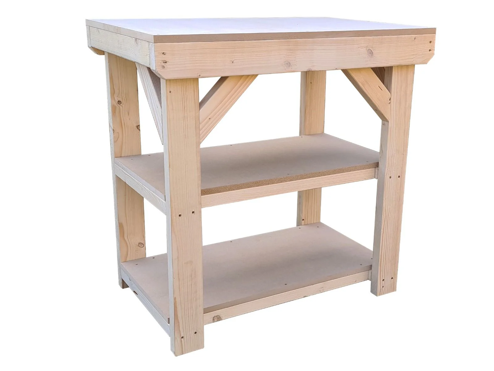 Wooden 18mm MDF Top Workbench with Double Shelf (Clearance range) - Image 4