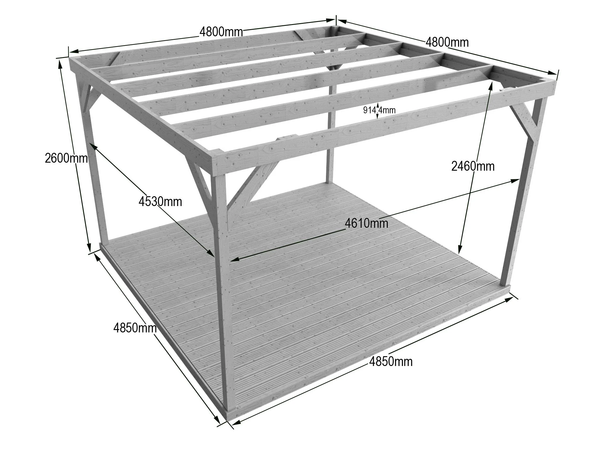 Wooden Box Pergola and Decking Kit - Image 13