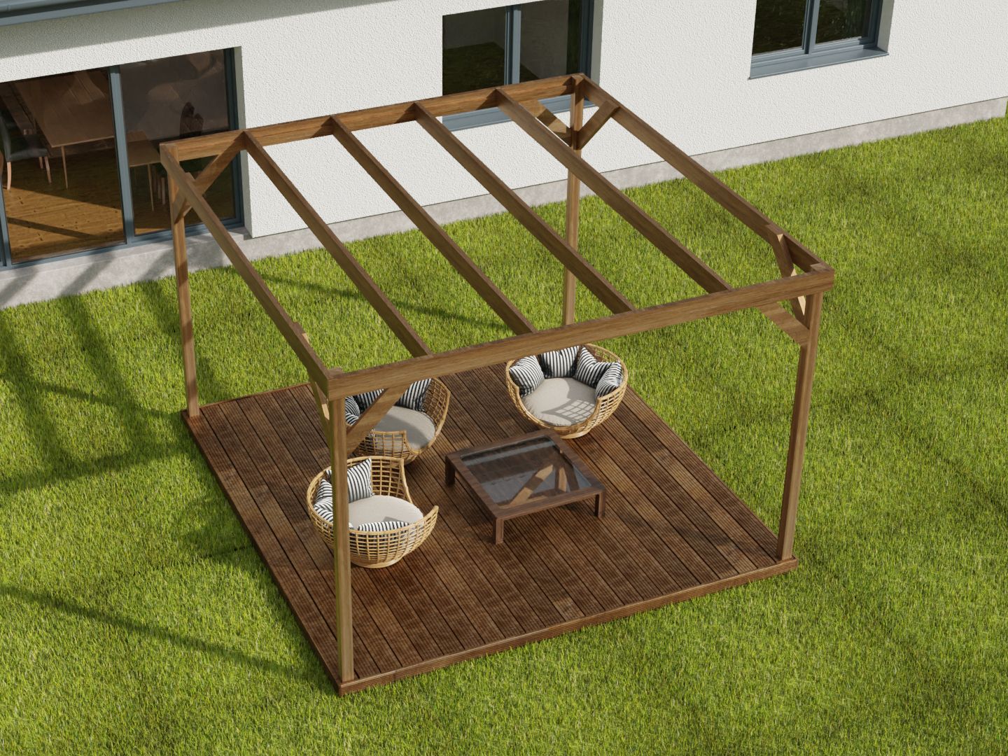 Wooden Box Pergola and Decking Kit - Image 7