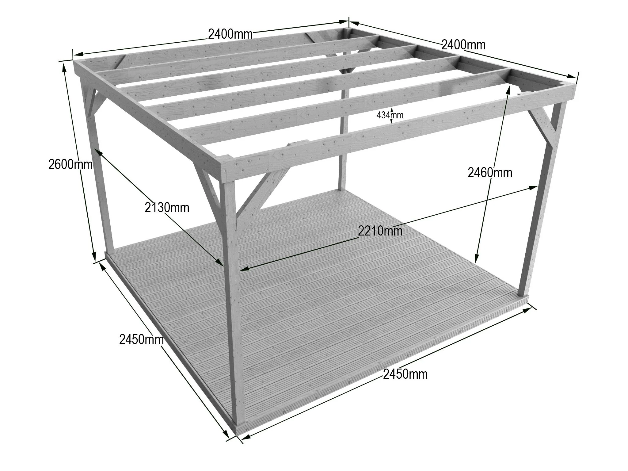 Wooden Box Pergola and Decking Kit - Image 9