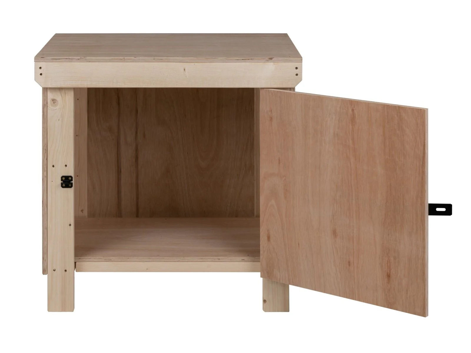Wooden Eucalyptus hardwood top workbench with lockable cupboard (V.9) - Image 3