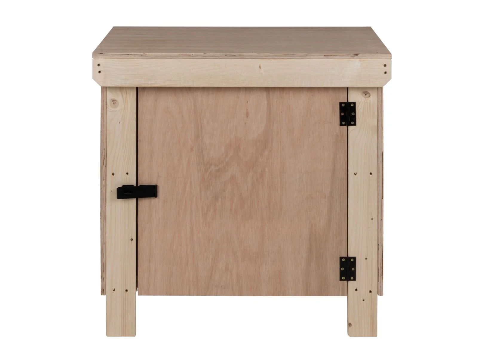 Wooden Eucalyptus hardwood top workbench with lockable cupboard (V.9) with double shelf - Image 8