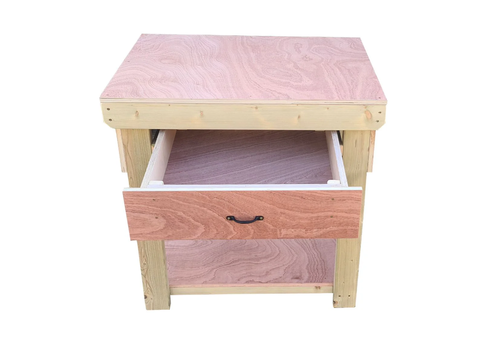 Wooden Eucalyptus hardwood workbench, tool cabinet with drawer (V.1) - Image 21