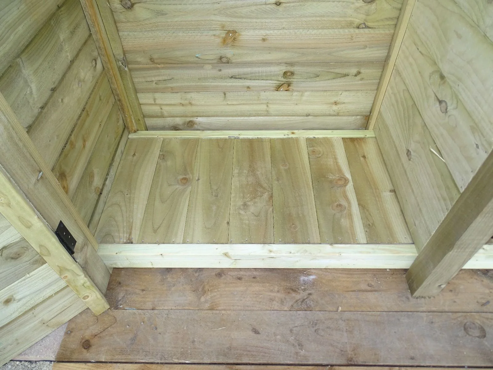 Wooden Garden Tool Storage with Shelf (Roof Sloping Back) W-119cm, H-126cm or 180cm, D-88cm - Image 3