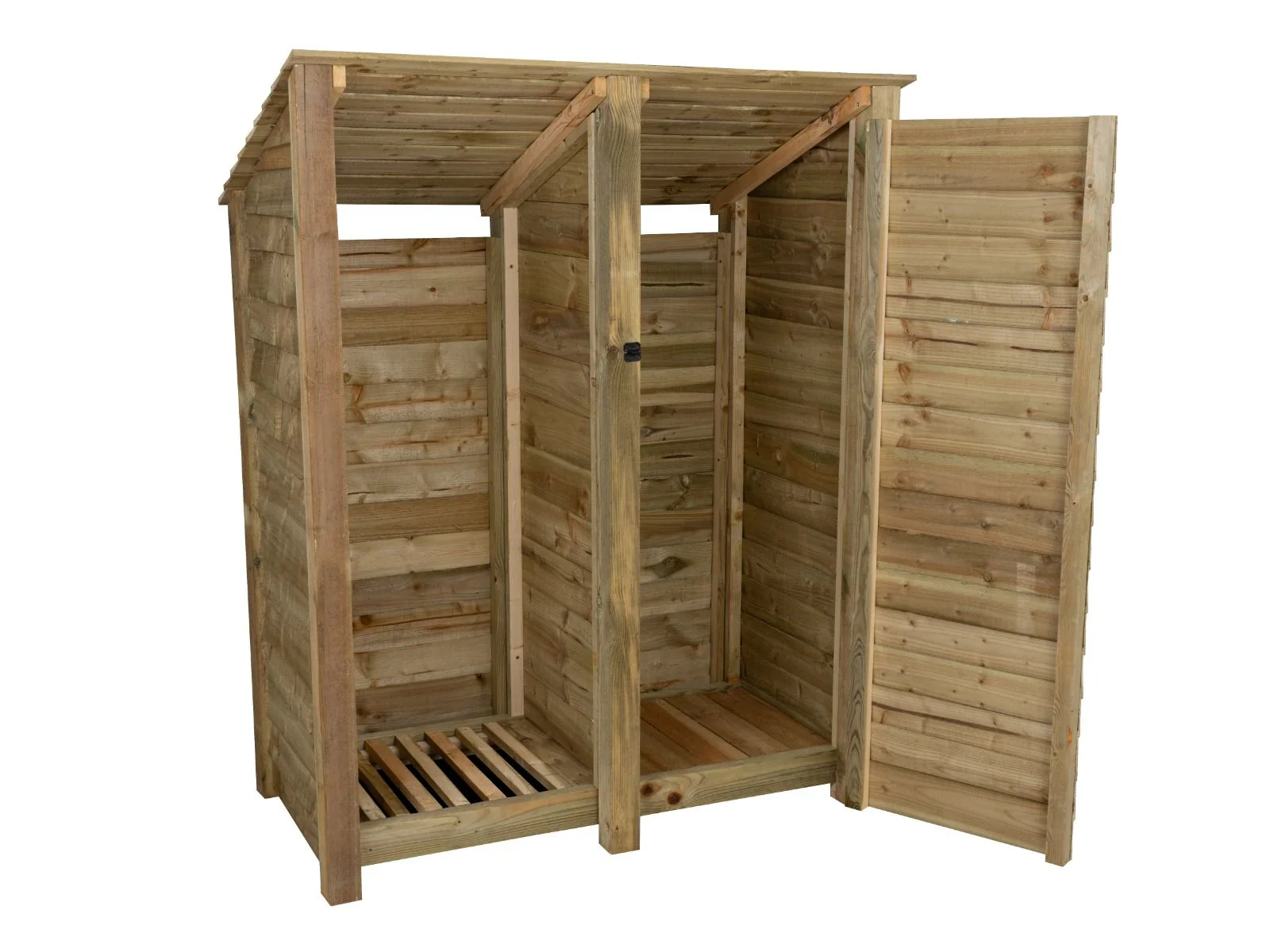 Wooden Garden Tool Storage (Roof Sloping Back) W-146cm, H-126cm or 180cm, D-88cm - Image 2