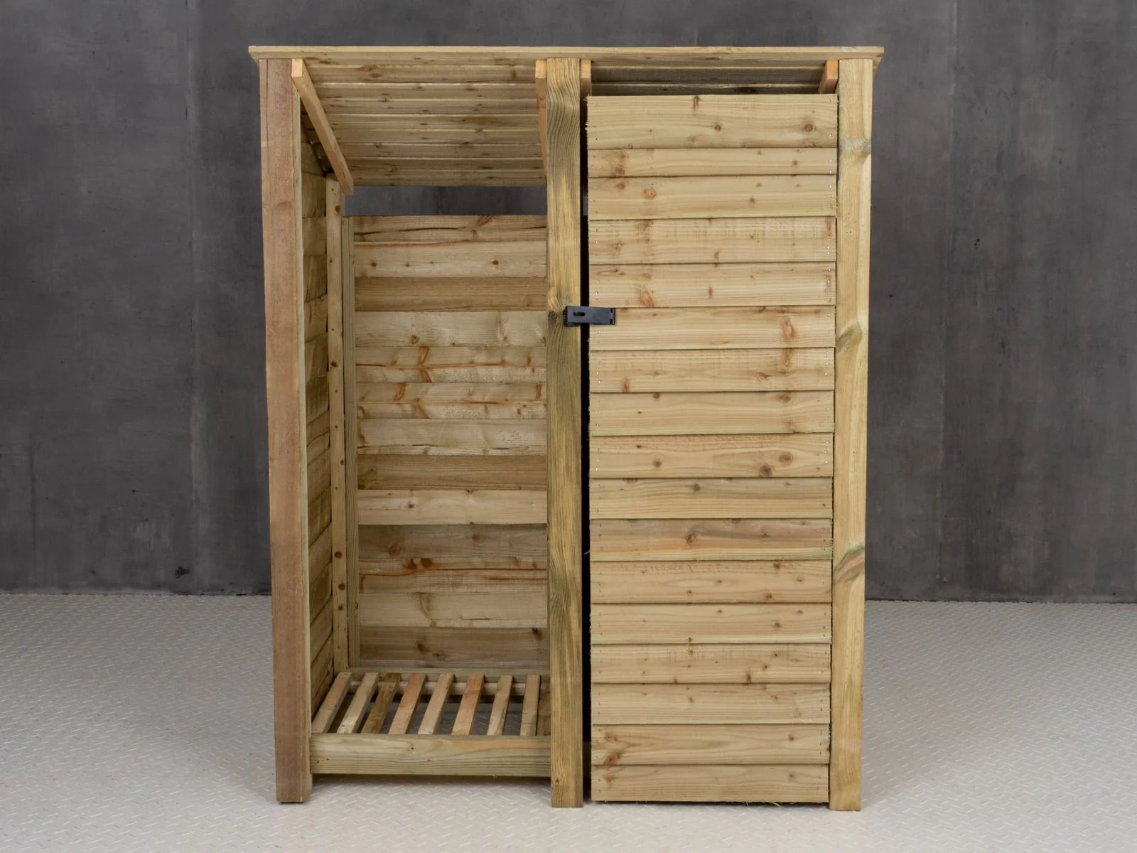 Wooden Garden Tool Storage (Roof Sloping Back) W-146cm, H-126cm or 180cm, D-88cm - Image 3