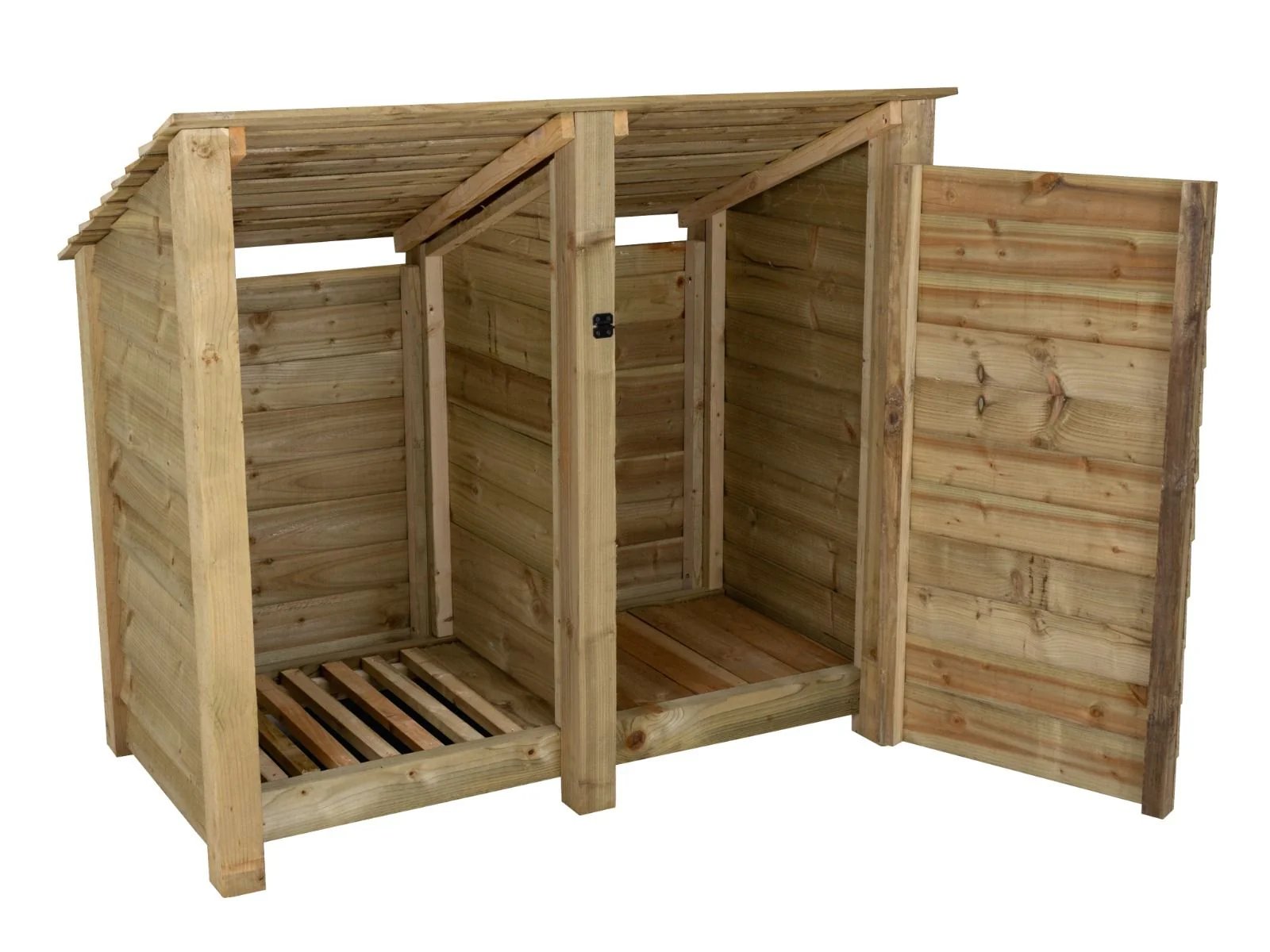 Wooden Garden Tool Storage (Roof Sloping Back) W-146cm, H-126cm or 180cm, D-88cm - Image 6