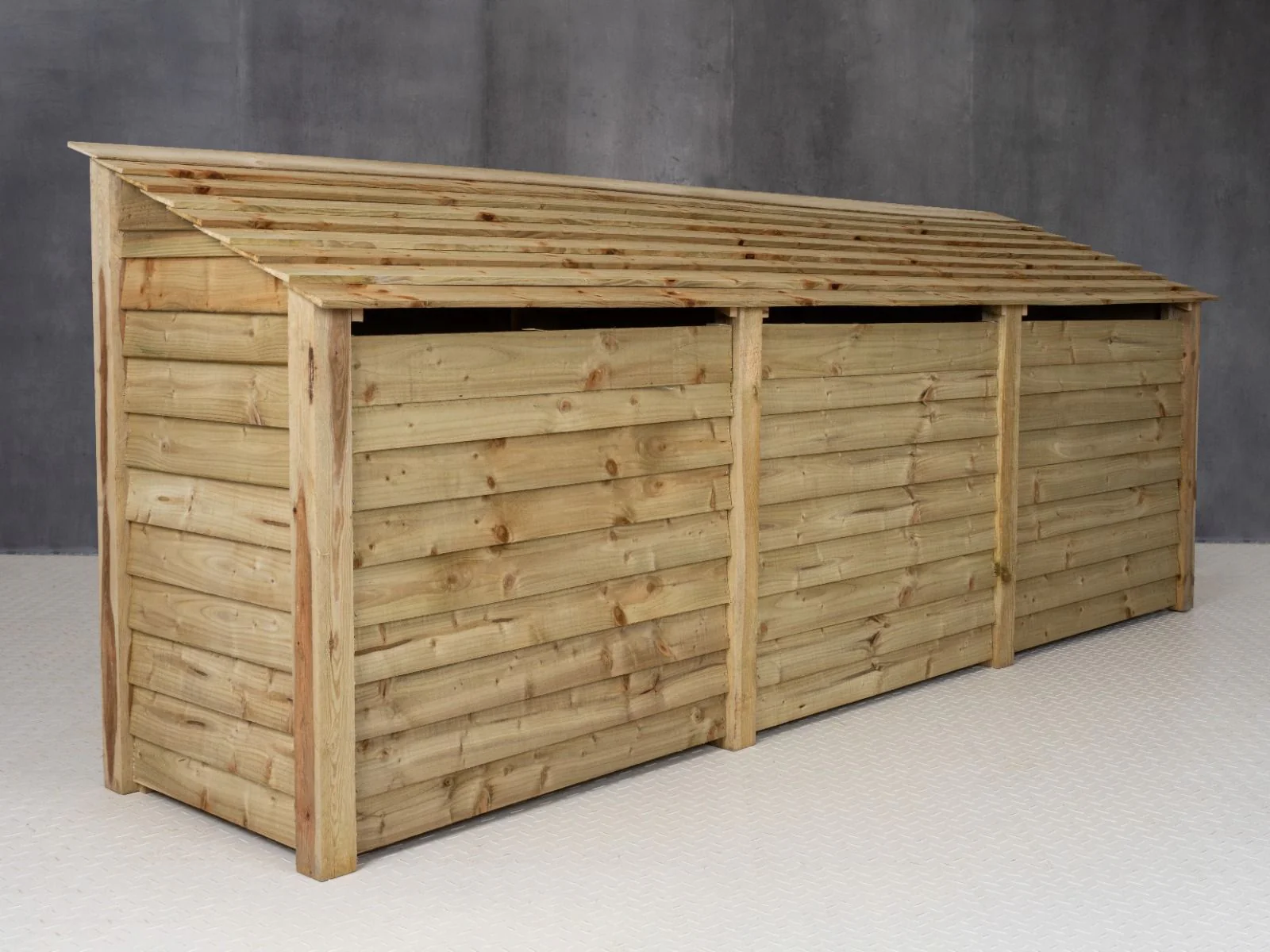 Wooden Garden Tool Storage (Roof Sloping Back) with Shelf W-335cm, H-126cm or 180cm, D-88cm - Image 7
