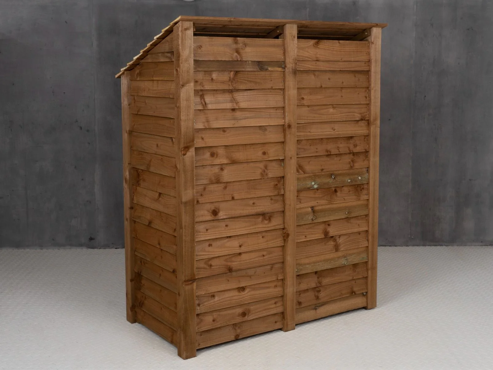 Wooden Garden Tool Storage with Shelf W-146cm, H-126cm or 180cm, D-88cm - Brown Finish - Image 3