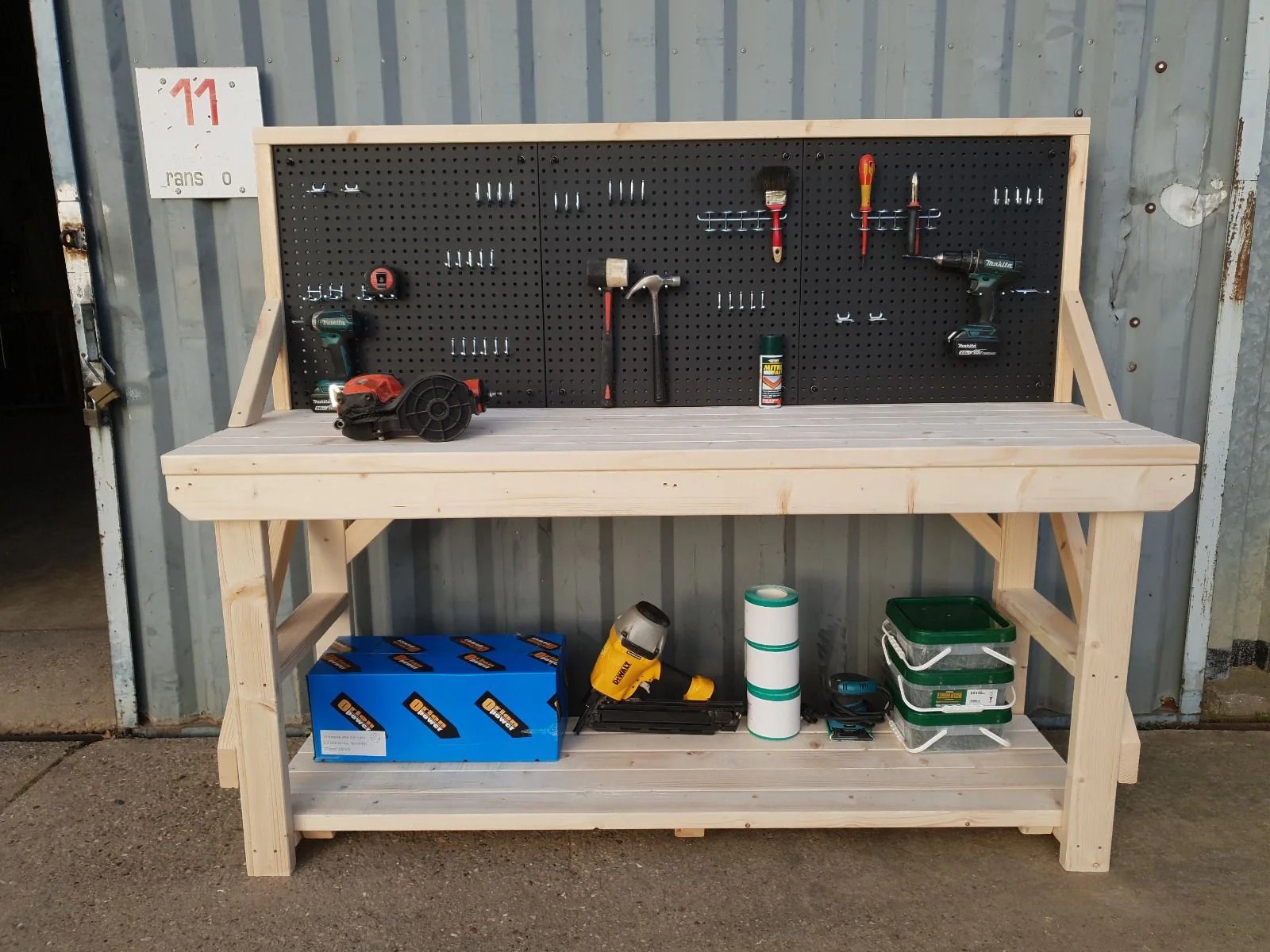 Wooden Kiln-dry Workbench With Peg Board - Image 2