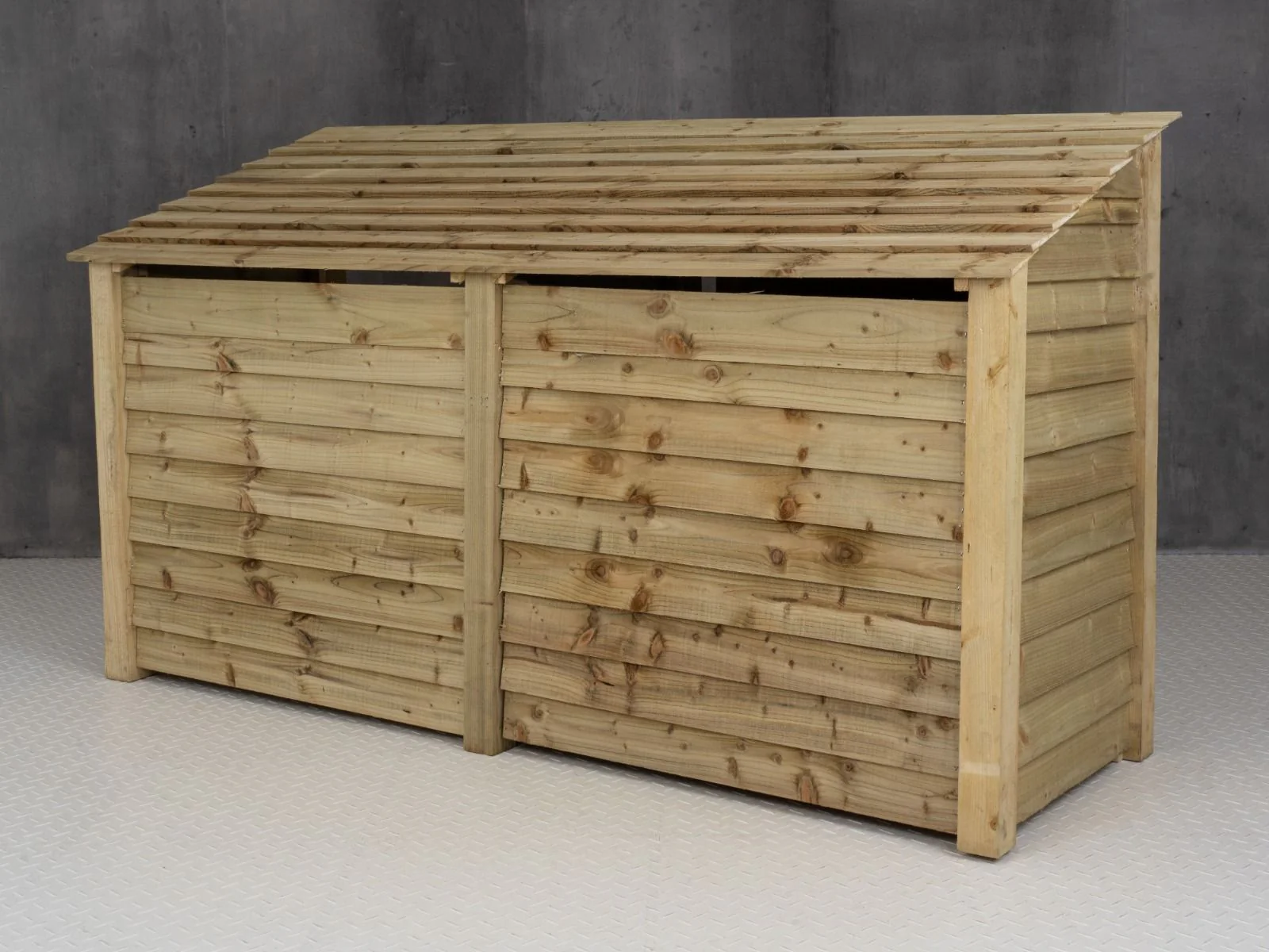 Wooden Log Store (Roof Sloping Back) with Shelf W-227cm, H-126cm or 180cm, D-88cm - Image 4