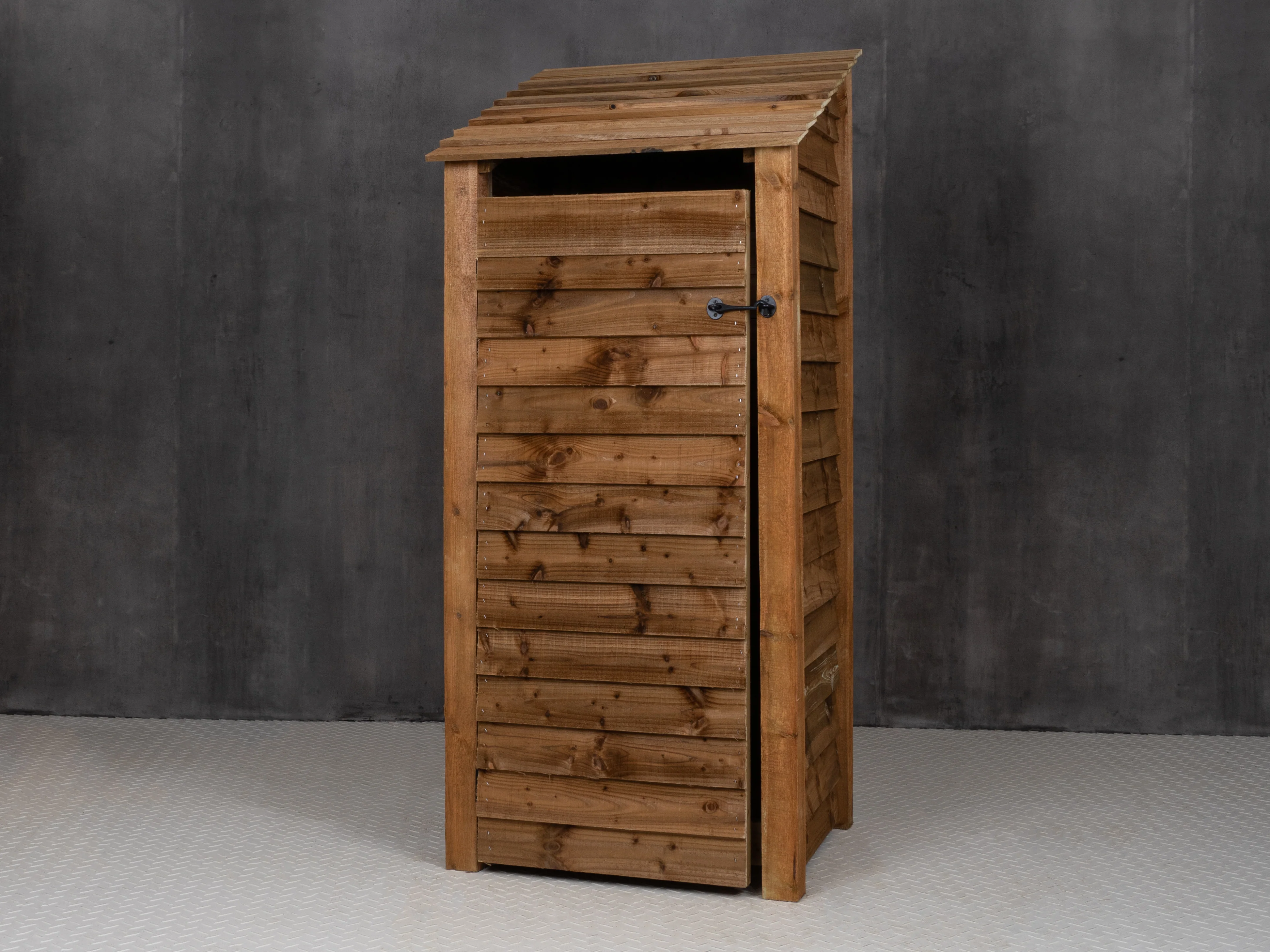 Wooden Log Store with Door and Shelf W-79cm, H-126cm or 180cm, D-88cm - Brown Finish - Image 5