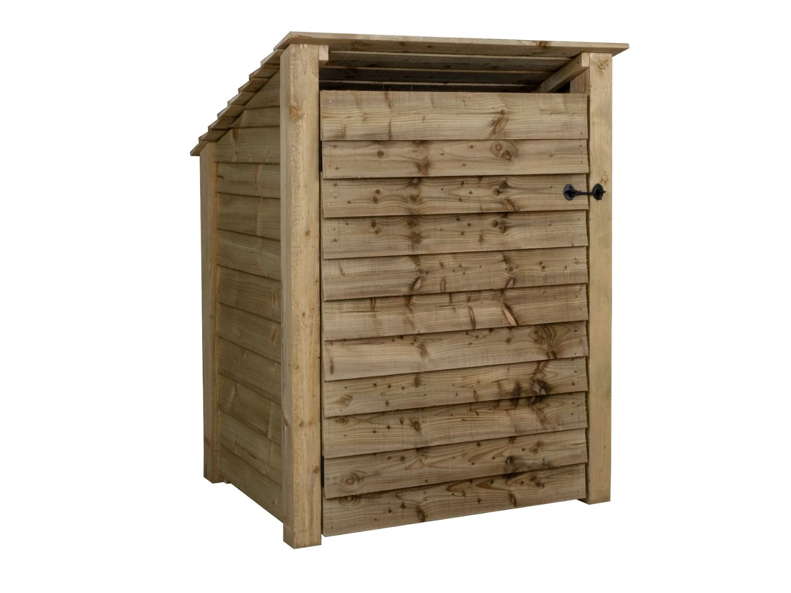 Wooden Log Store with Door (Roof Sloping Back) W-99cm, H-126cm Or 180cm, D-88cm - Image 3