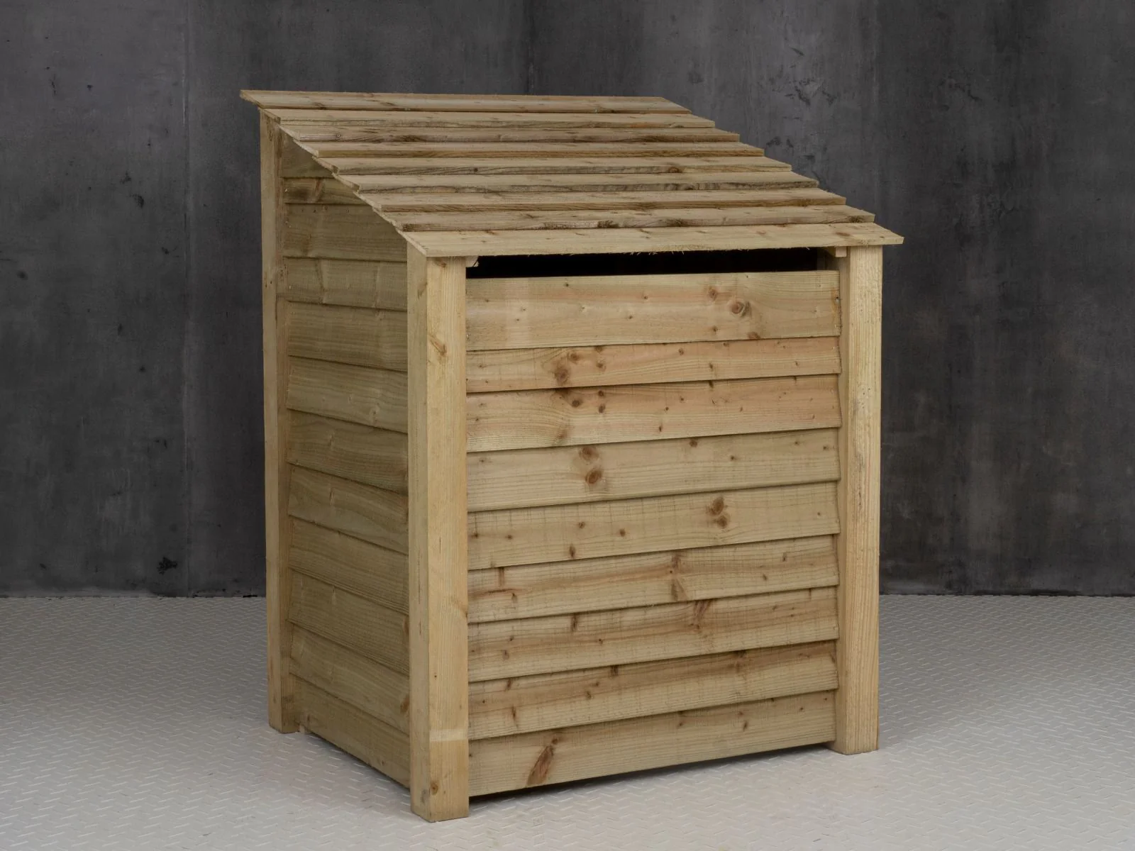 Wooden Log Store with Door (Roof Sloping Back) W-99cm, H-126cm Or 180cm, D-88cm - Image 4