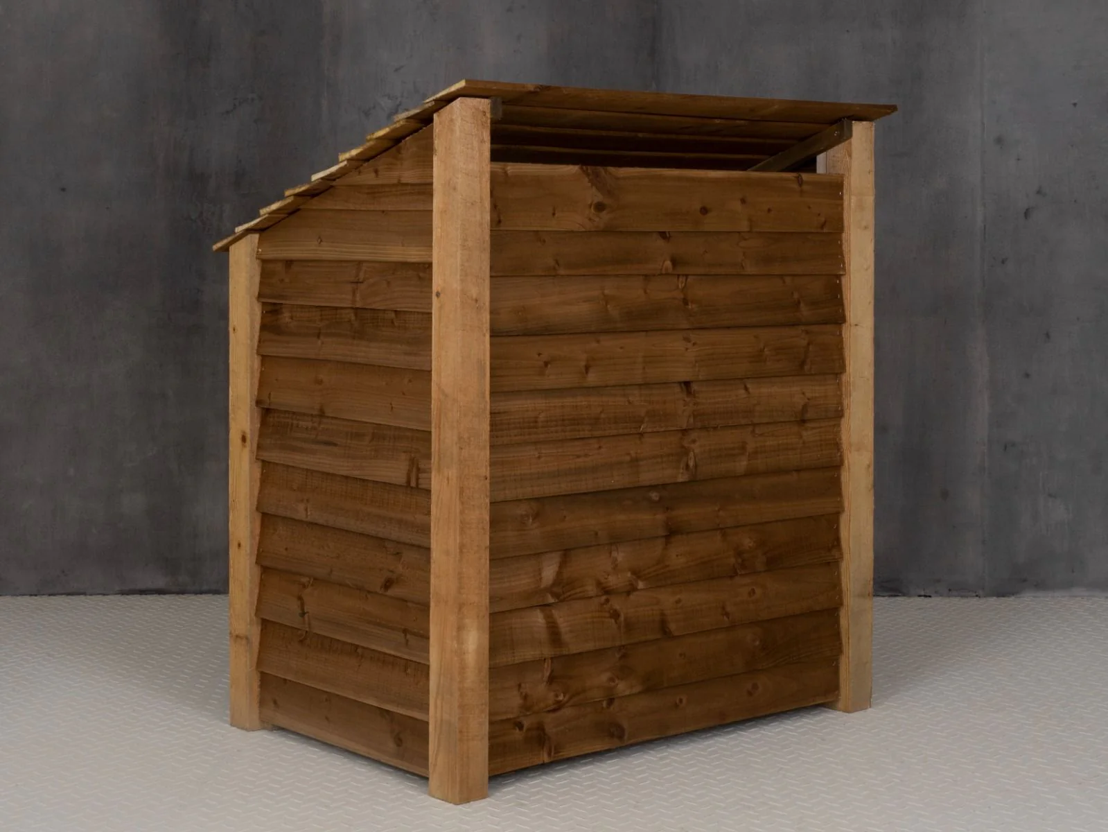 Wooden Log Store with Door W-119cm, H-126cm or 180cm, D-88cm - Brown Finish - Image 4